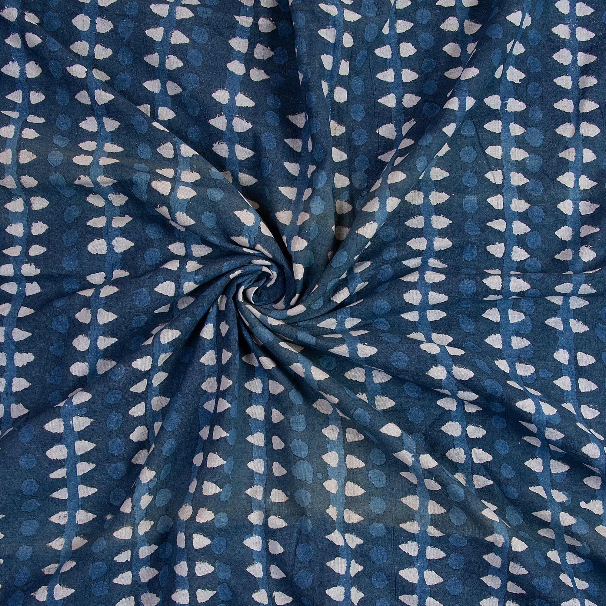 Indigo Stirped Print Soft Organic Cotton Fabric