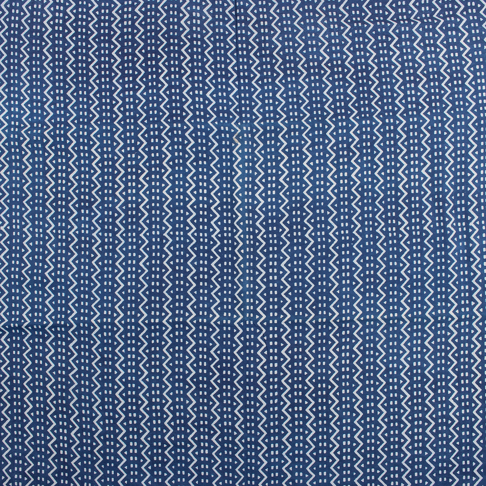 Indigo Wave Printed Cotton Material Fabric