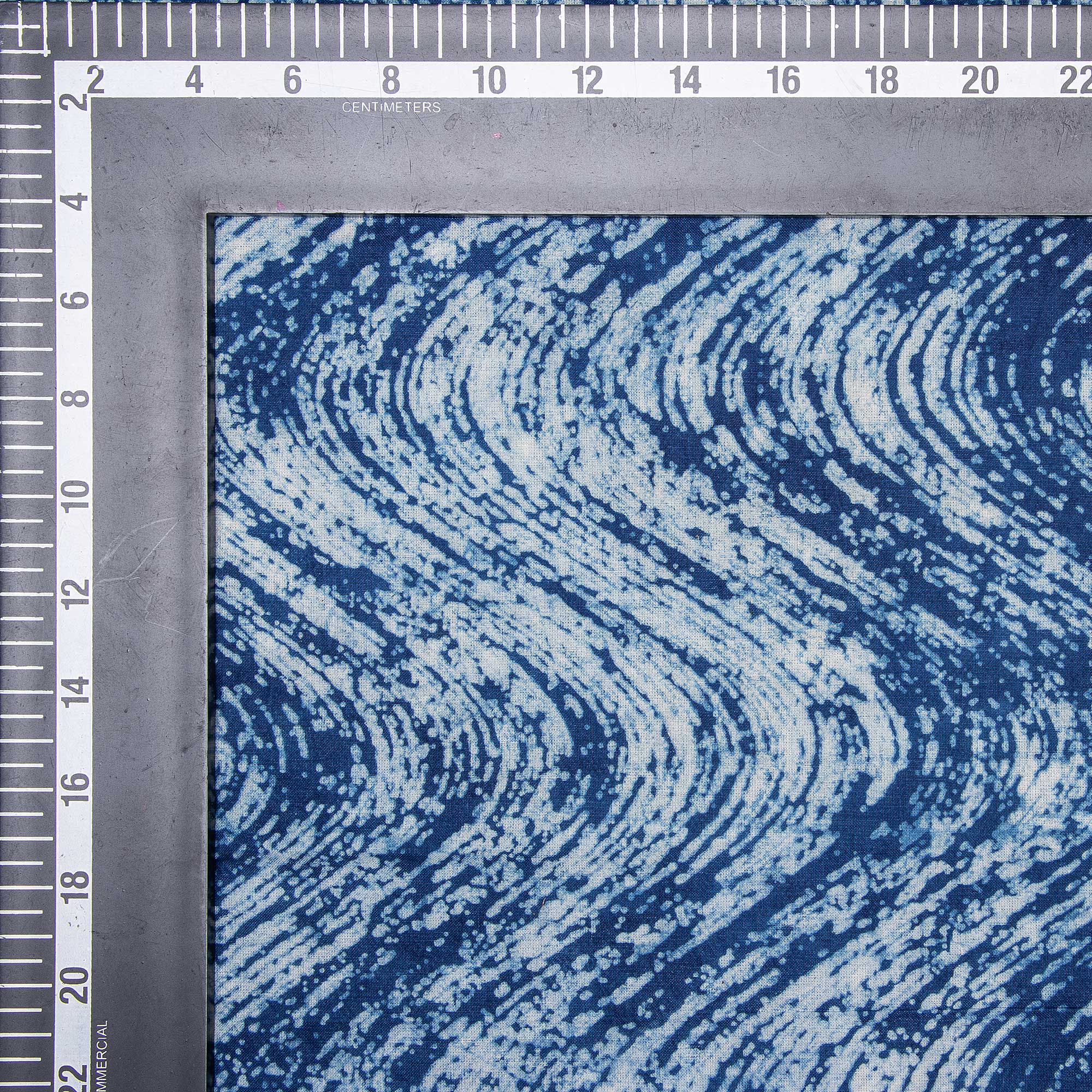 Jaipuri Indigo Blue Wave Print Soft Cotton Yard Fabric