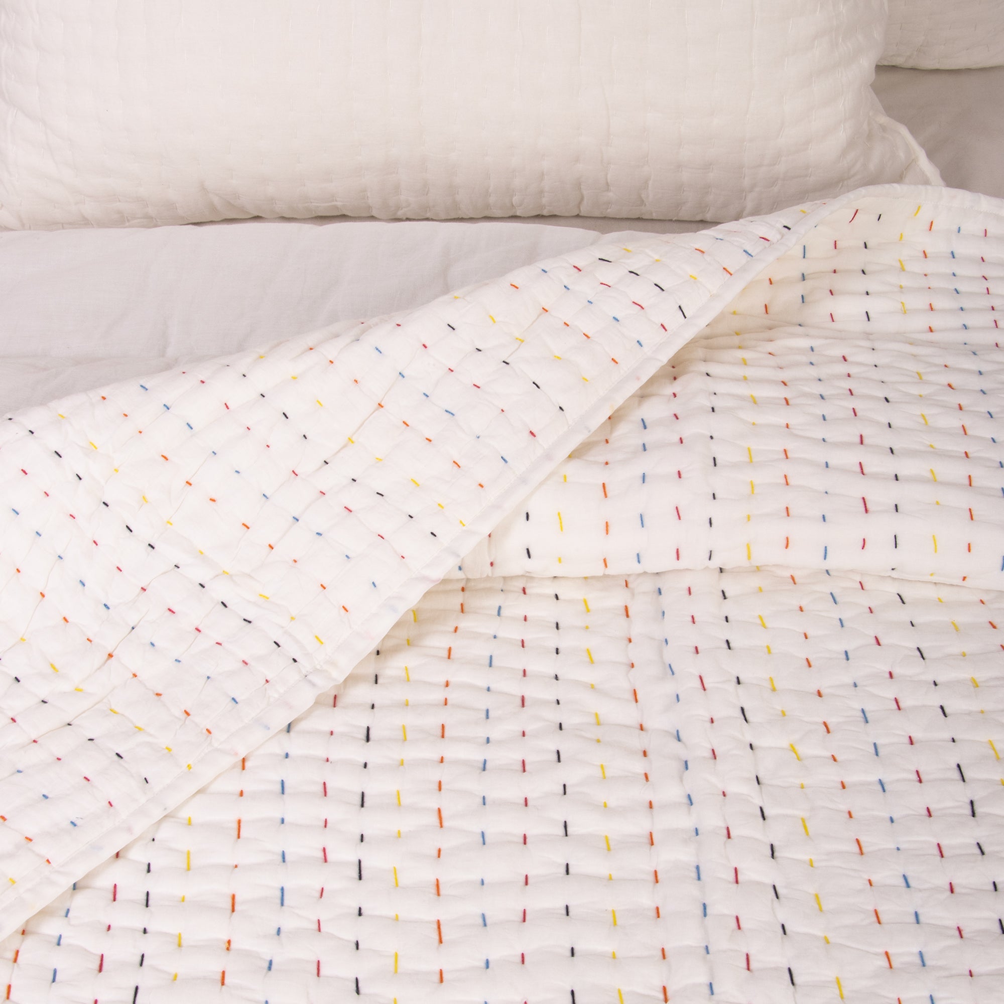 Kantha Qutil Hand Stitched Cotton Blankets