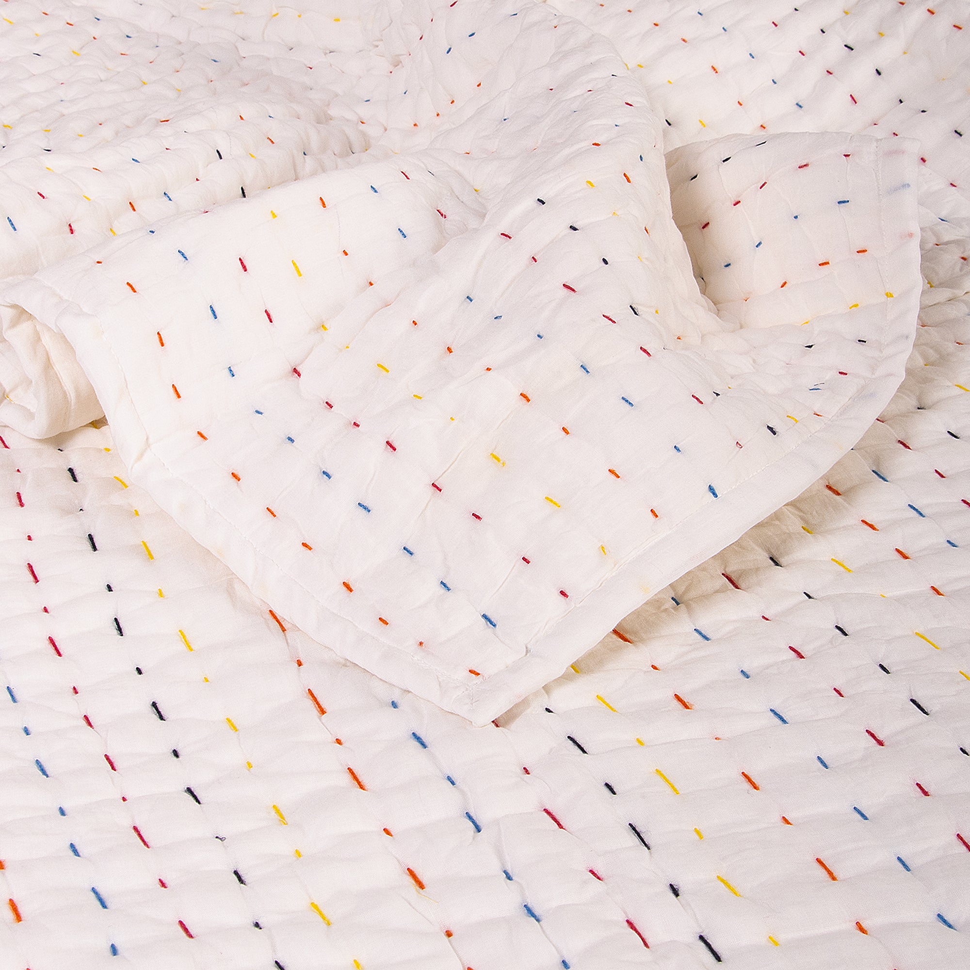 Kantha Qutil Hand Stitched Cotton Blankets