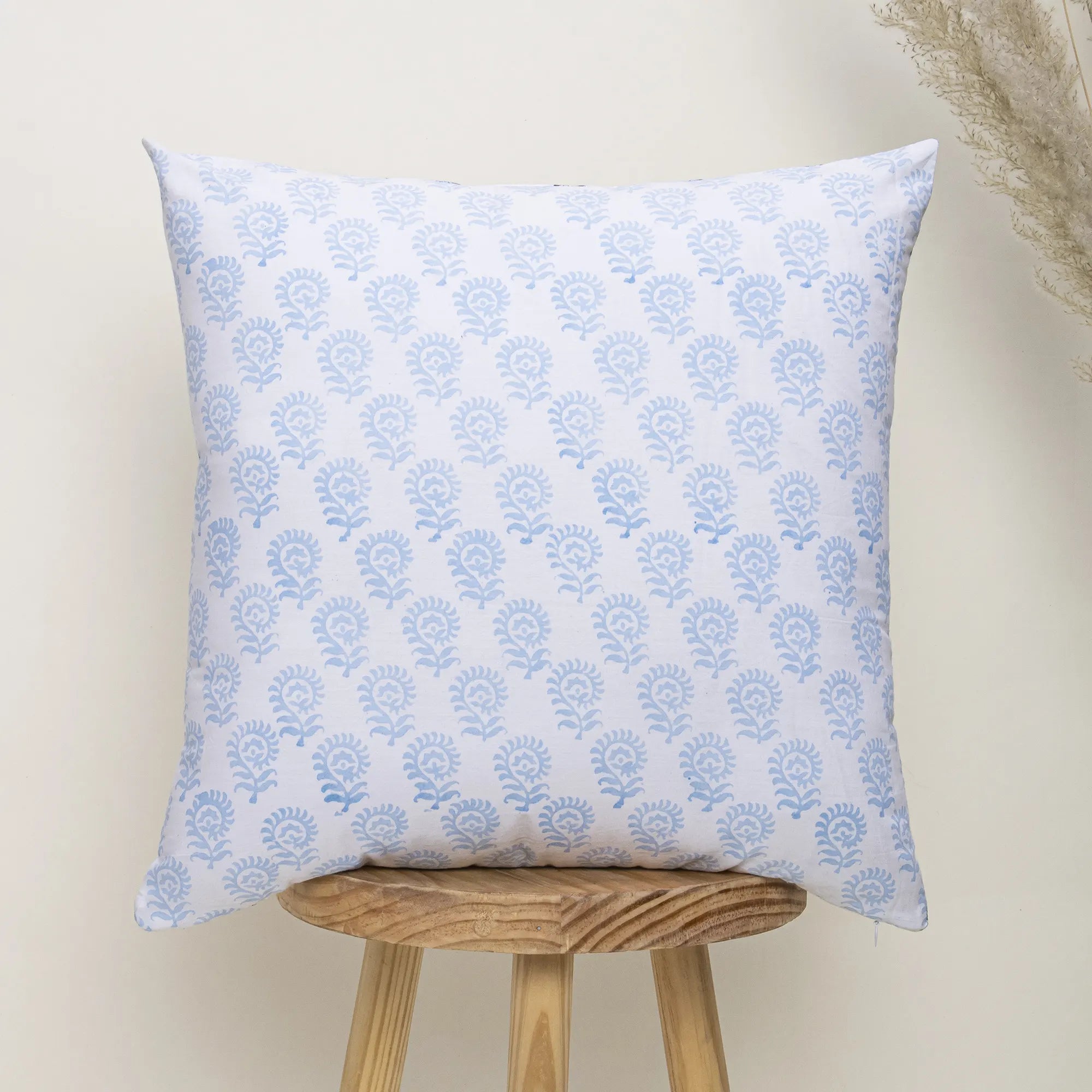 Latest Blue Booti Hand Block Printed Cotton Cushion Covers