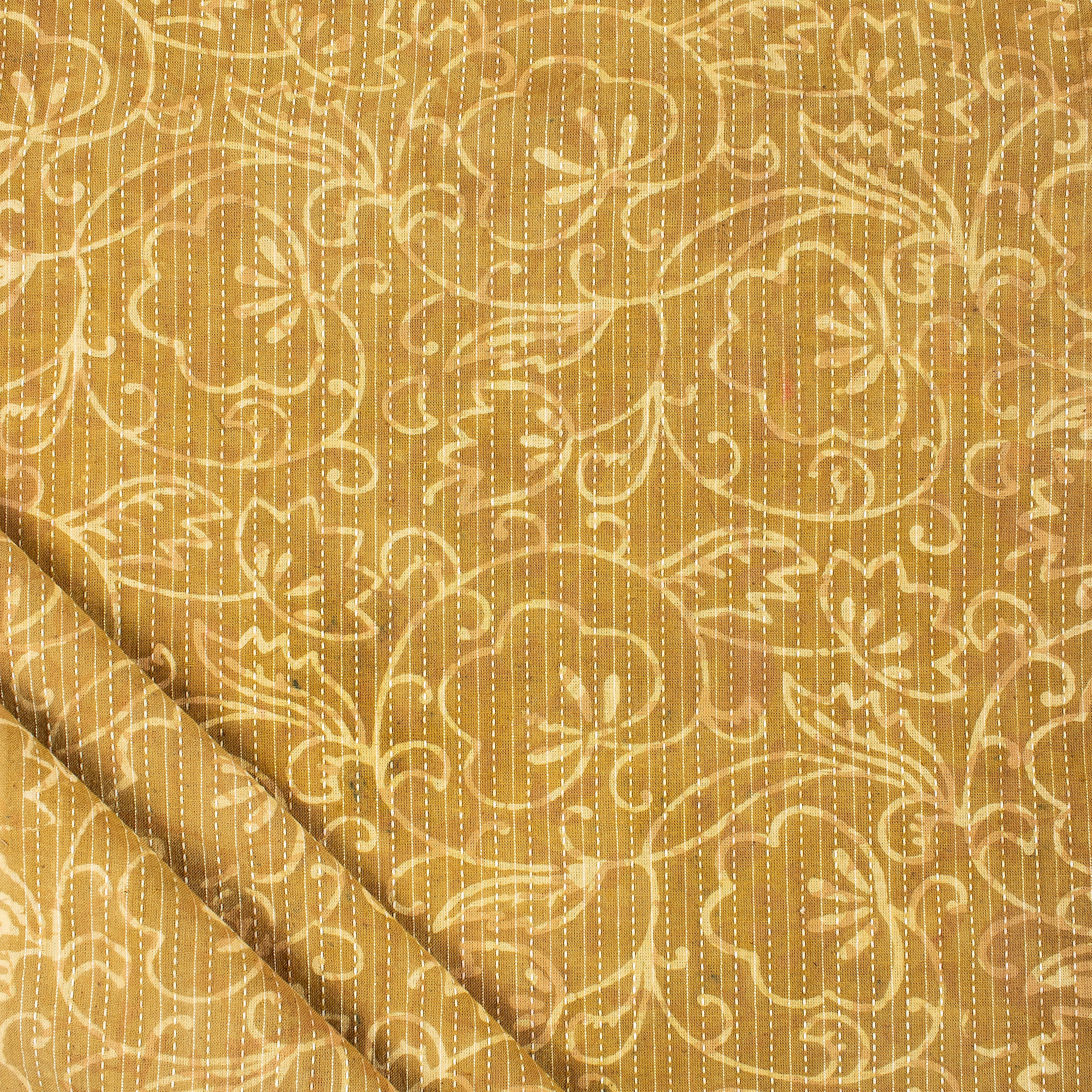Latest Dabu Floral Hand Printed Kantha Fabric