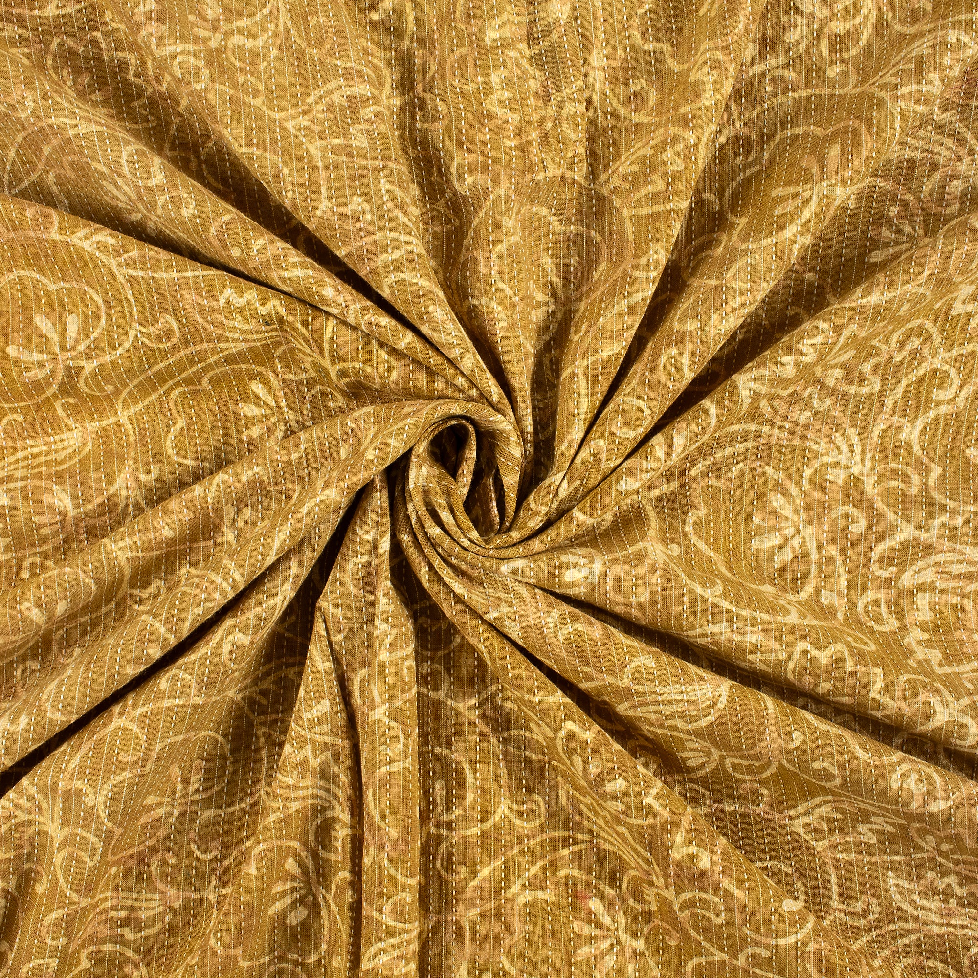 Latest Dabu Floral Hand Printed Kantha Fabric