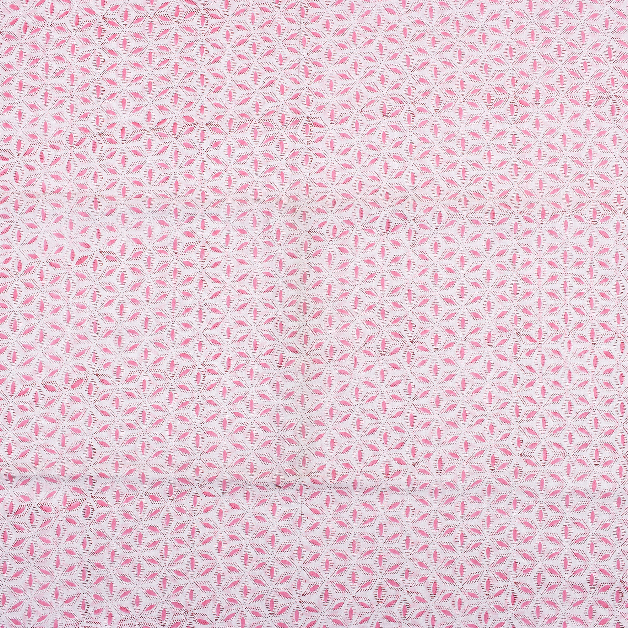 Light Pink Hand Block Print Fabric Online
