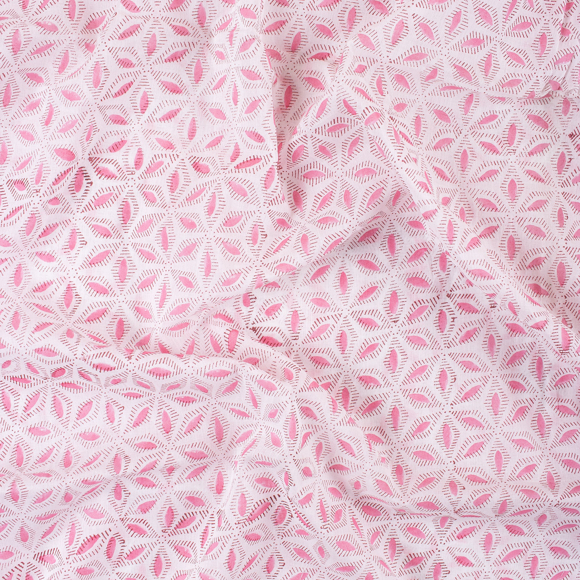 Light Pink Hand Block Print Fabric Online