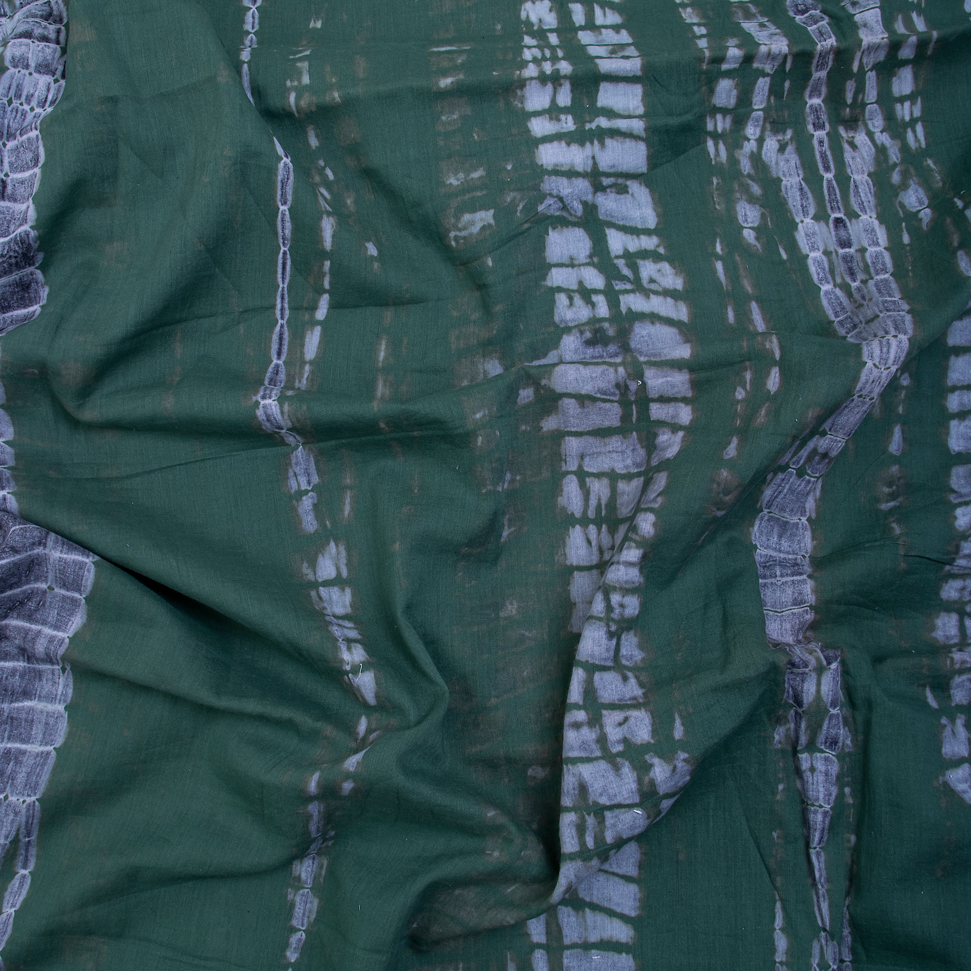 Luxurious Green Tie Dye Shibori Vegetable Dyed Fabric