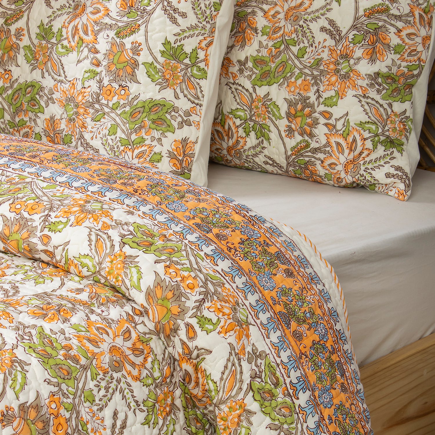Machine Cotton Quilt Blanket Stunning Floral