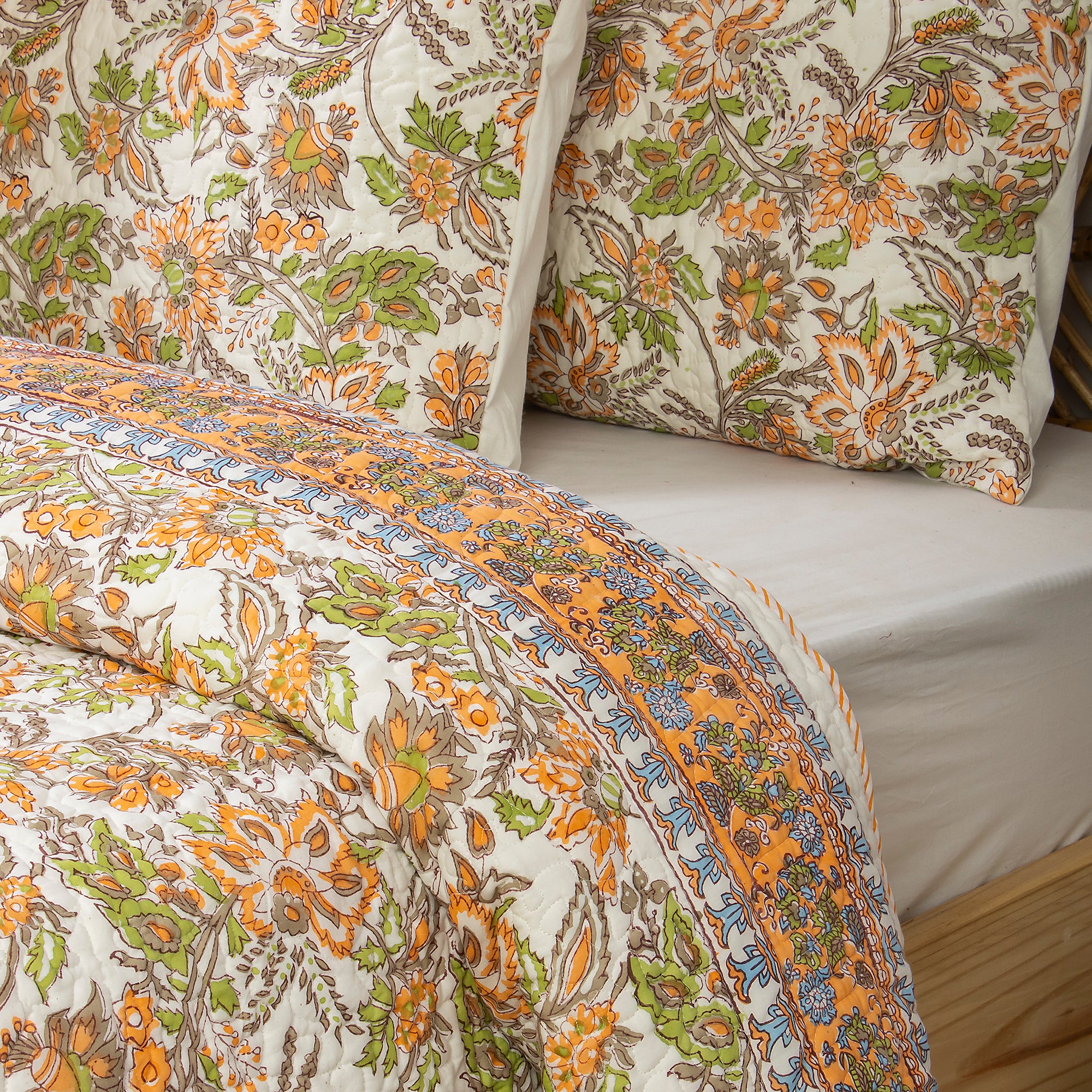 Machine Cotton Quilt Blanket Stunning Floral