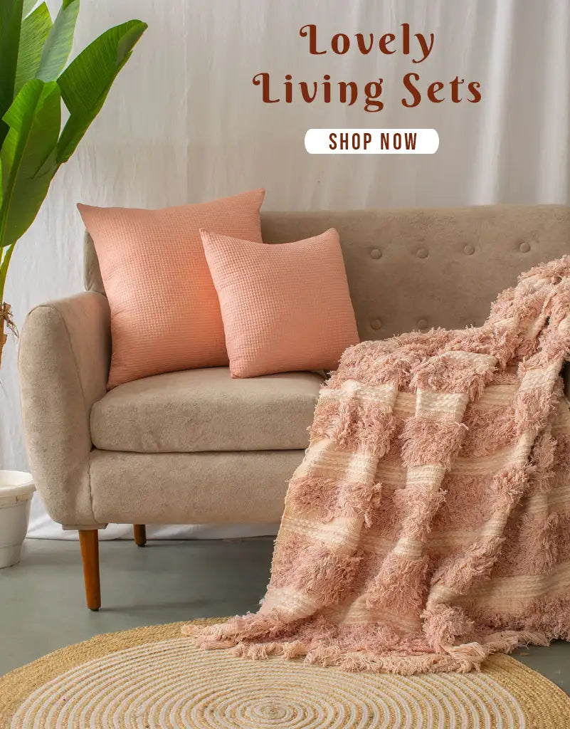 Sofa Throw Blanket with Cushion Cover