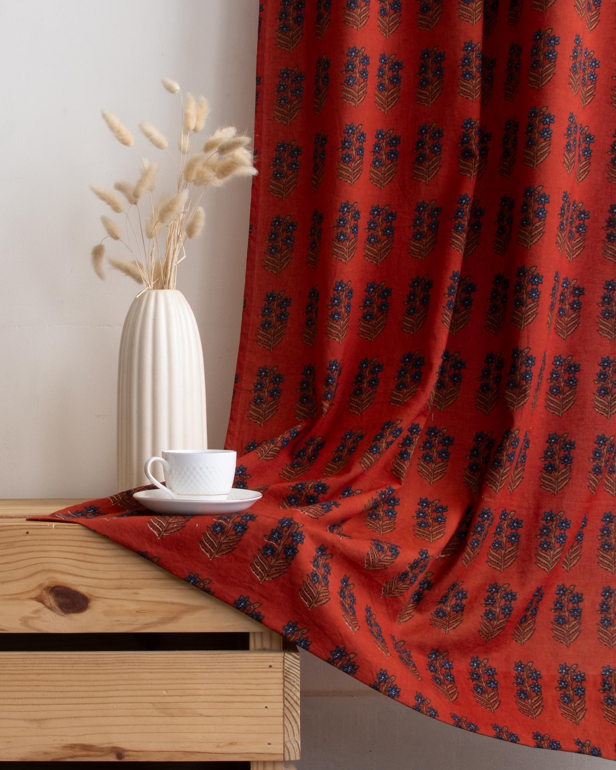 Marigold Block Printed Organic Cotton Curtains
