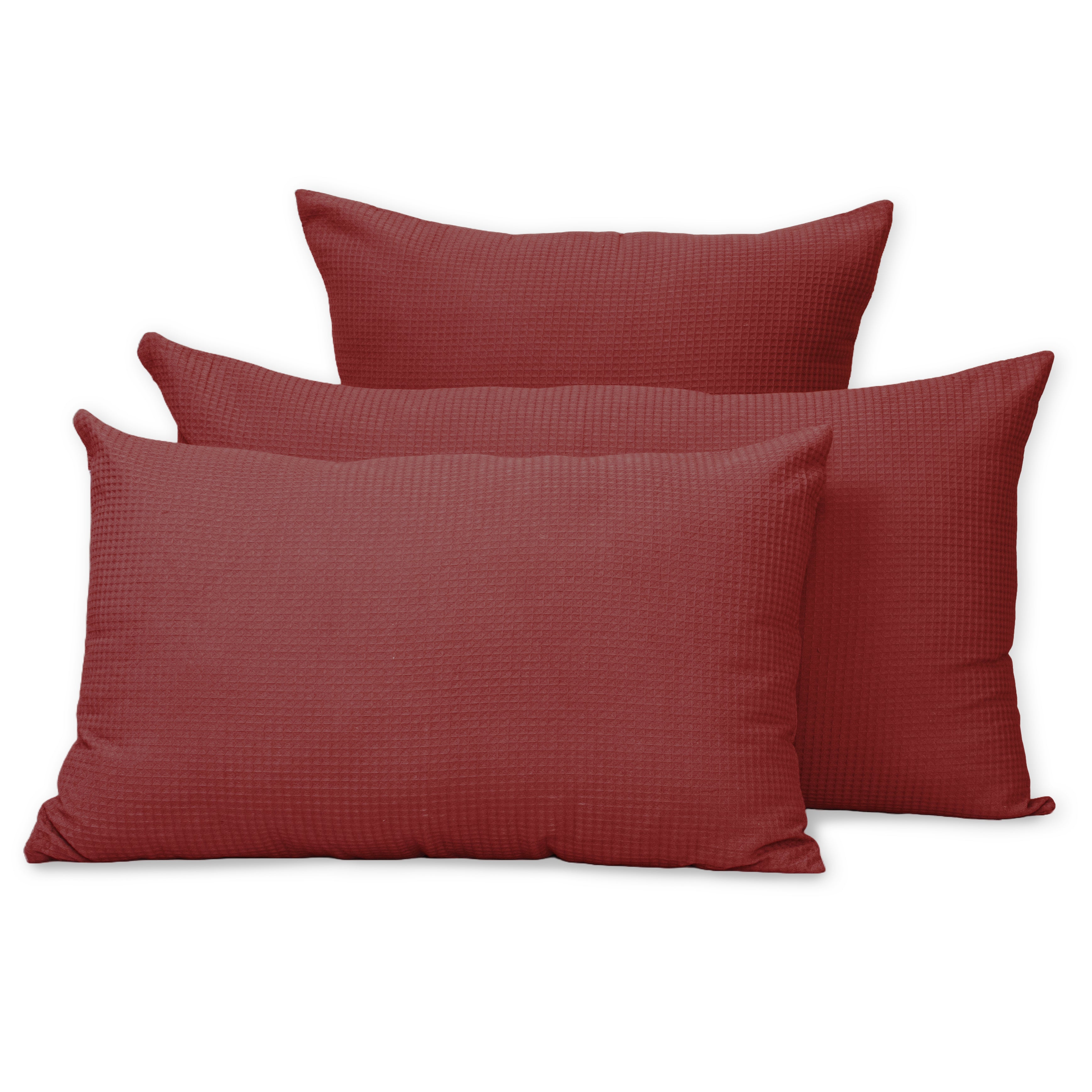 Maroon Handmade Outdoor Waffle Pillocase