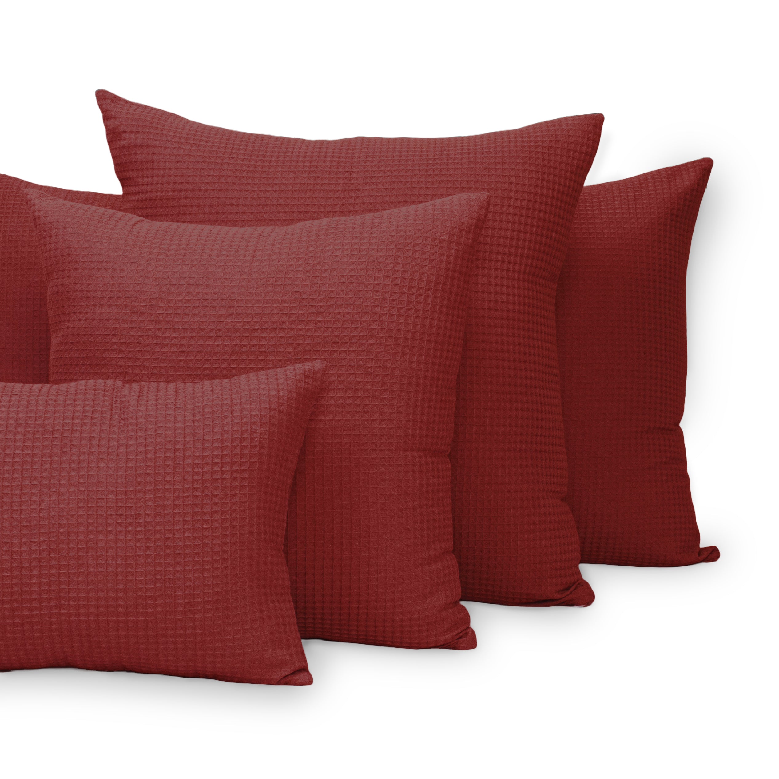 Maroon Handmade Outdoor Waffle Pillocase