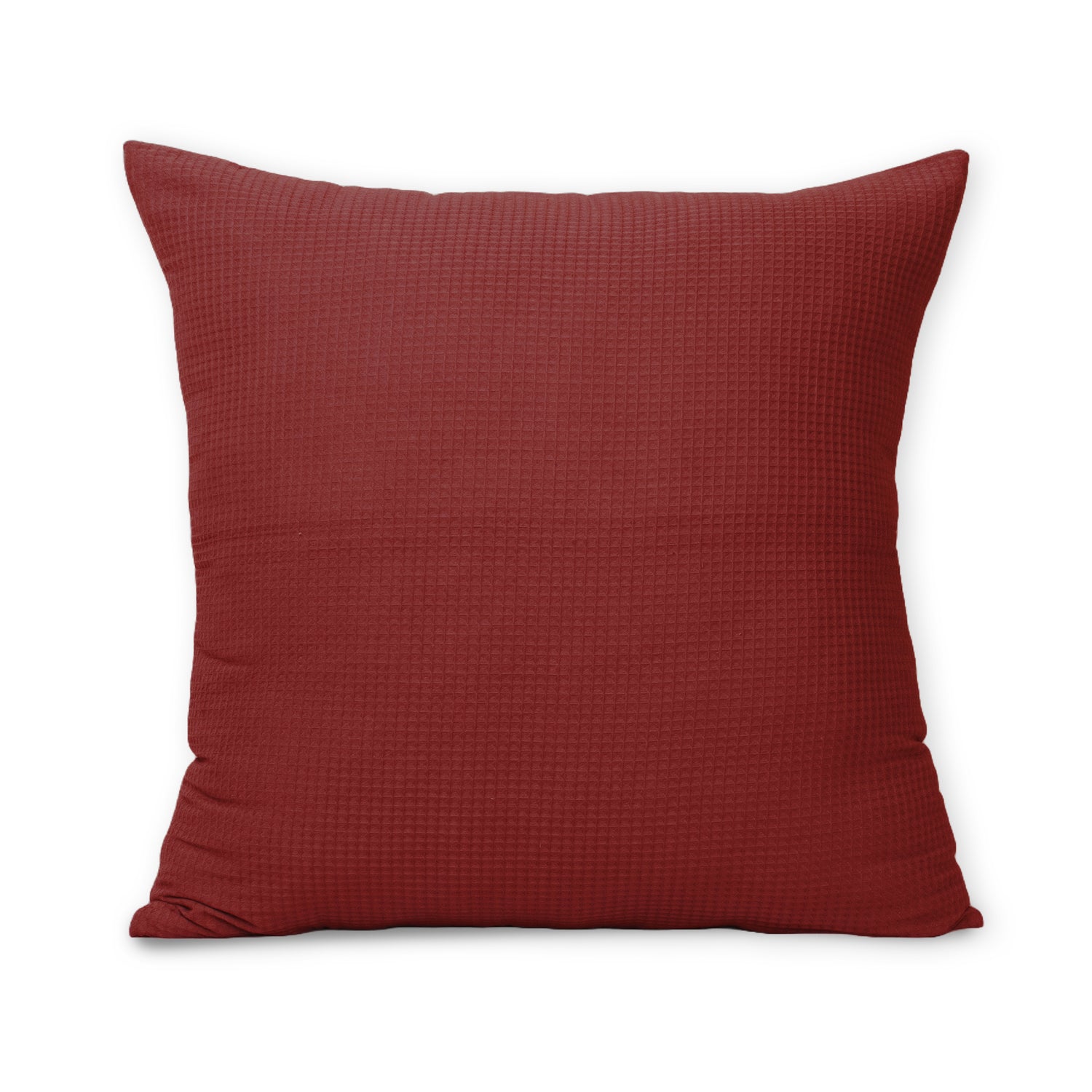 Maroon organic Cotton Waffle Cushion Cover For Couch