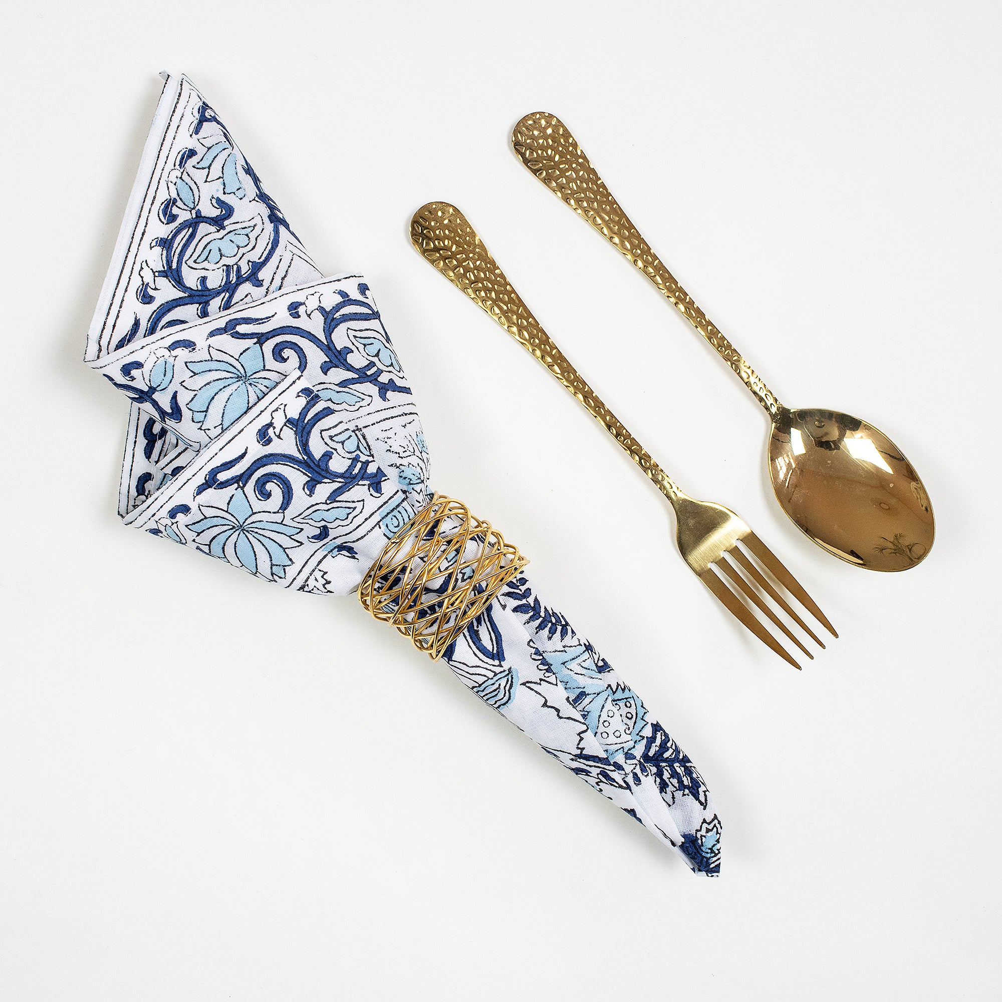Modern Handmade Block Printed Border Napkin
