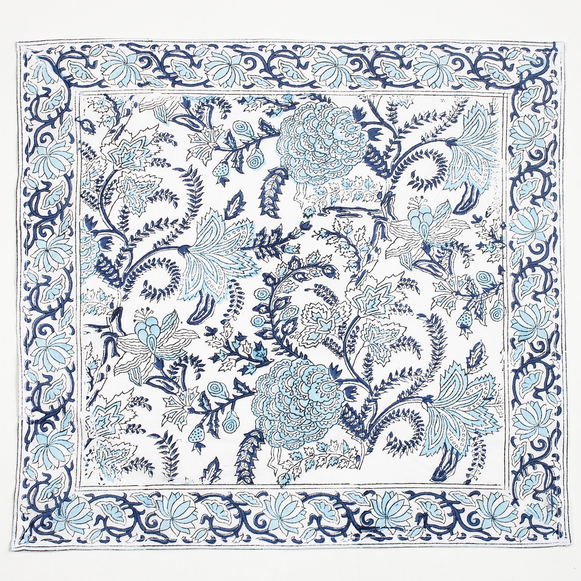 Modern Handmade Block Printed Border Napkin