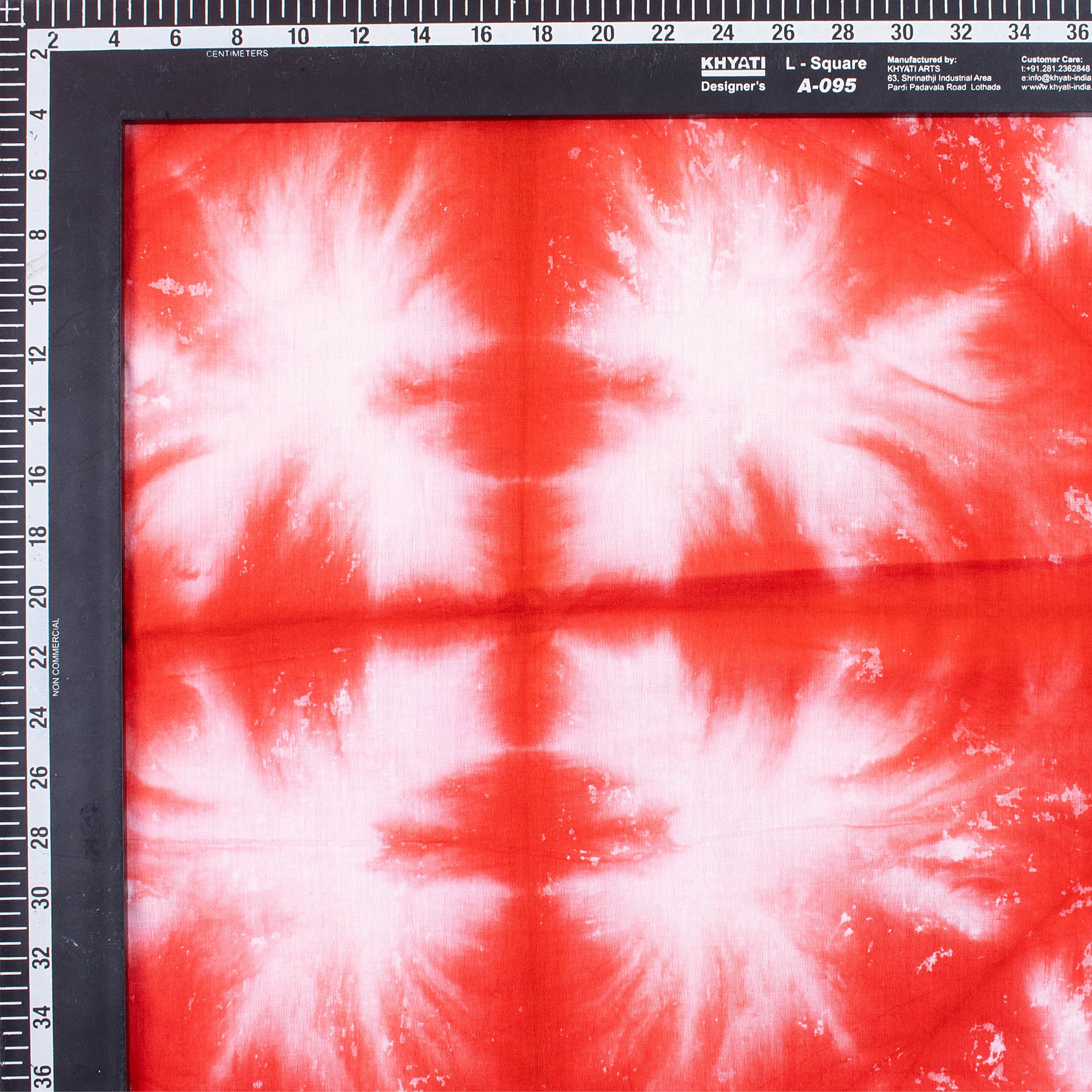 Modern Handmade Orange Cotton Tie Dye Shibori Fabric