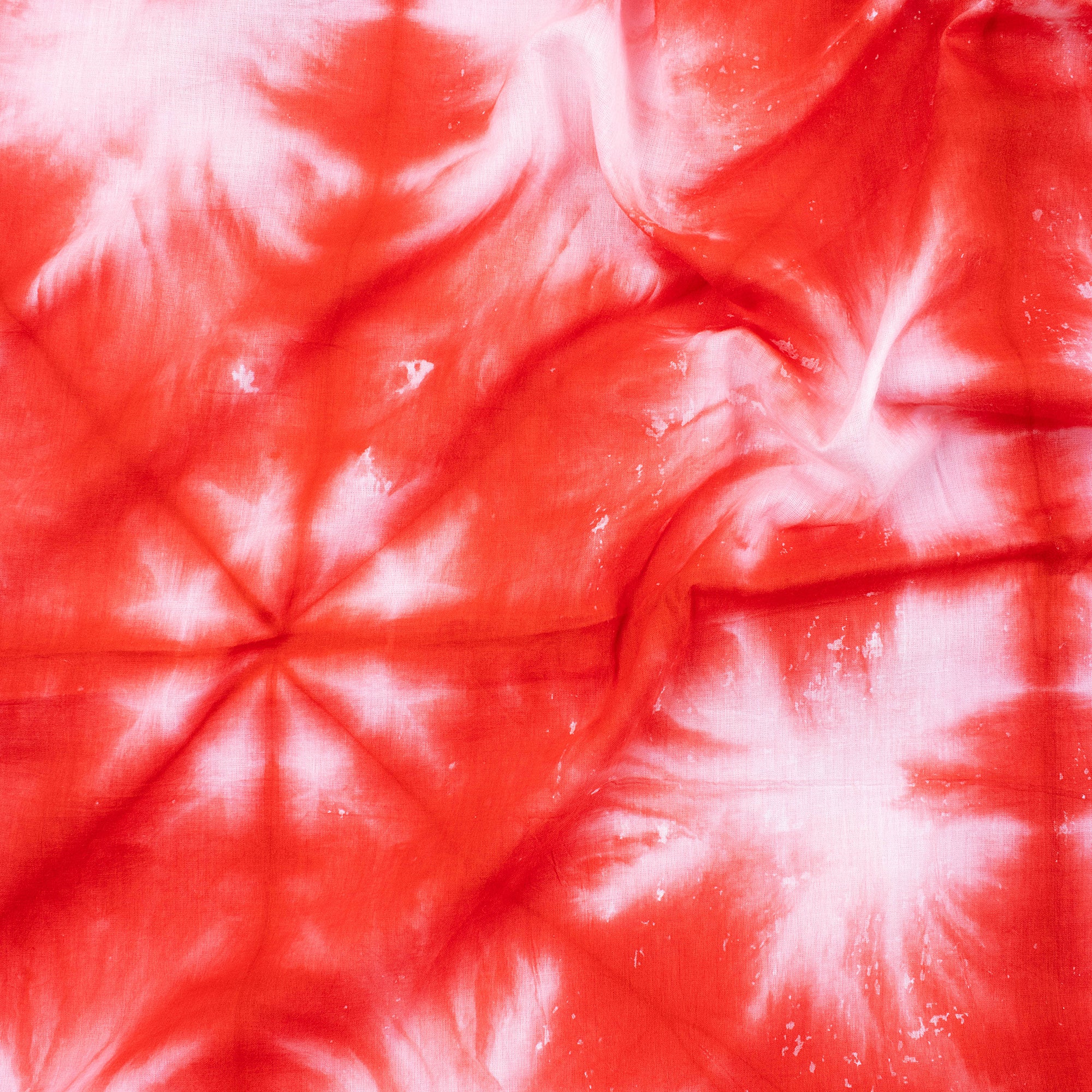 Modern Handmade Orange Cotton Tie Dye Shibori Fabric