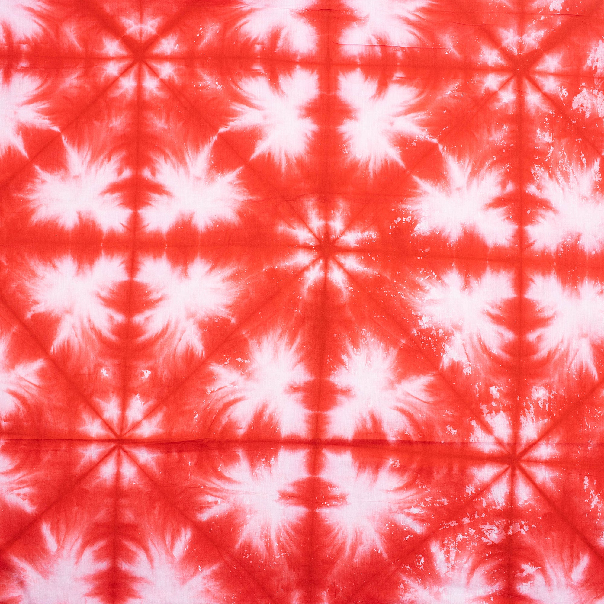 Modern Handmade Orange Cotton Tie Dye Shibori Fabric