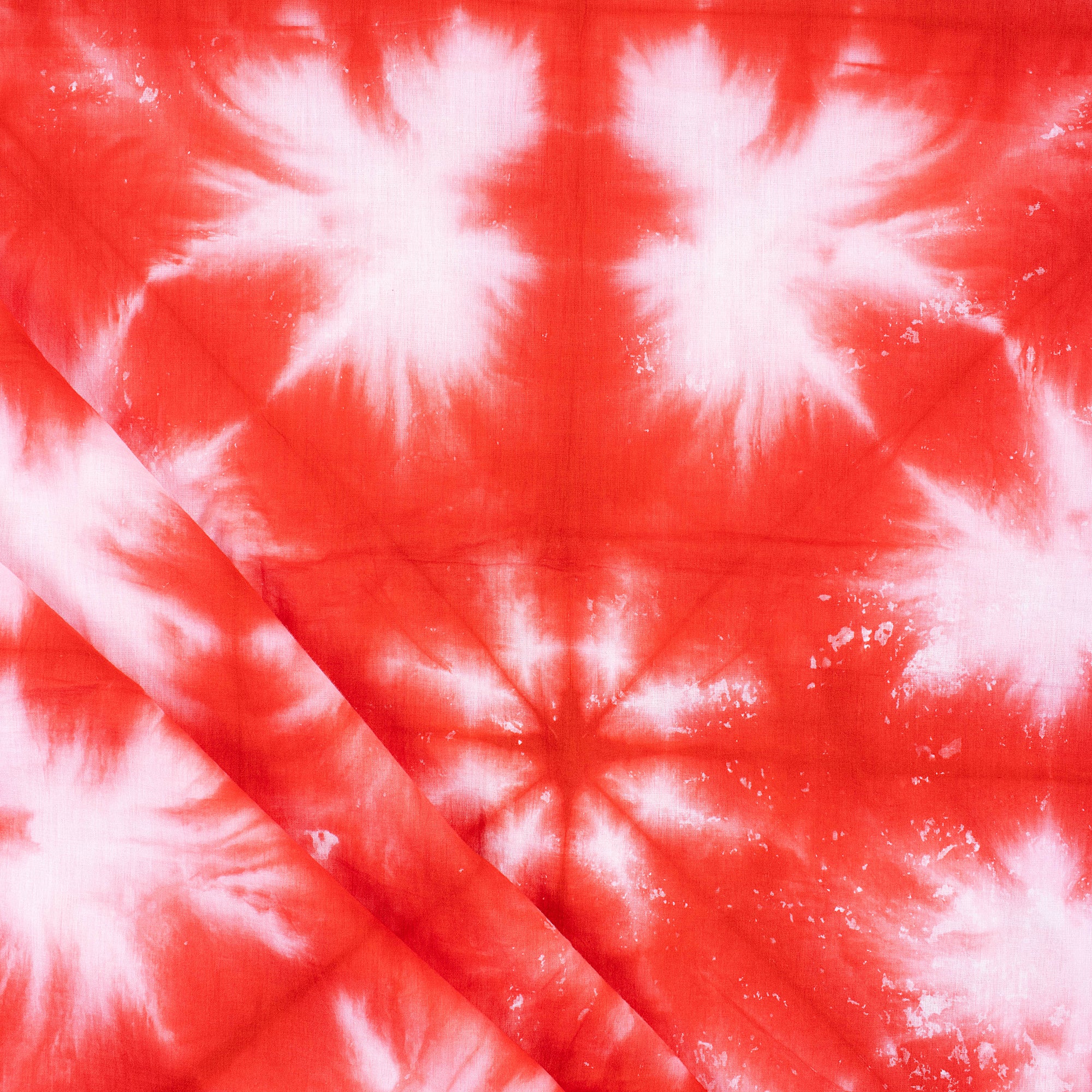 Modern Handmade Orange Cotton Tie Dye Shibori Fabric