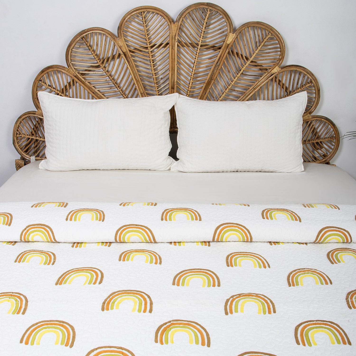 Modern Light Weighted Hand Block Rainbow Print