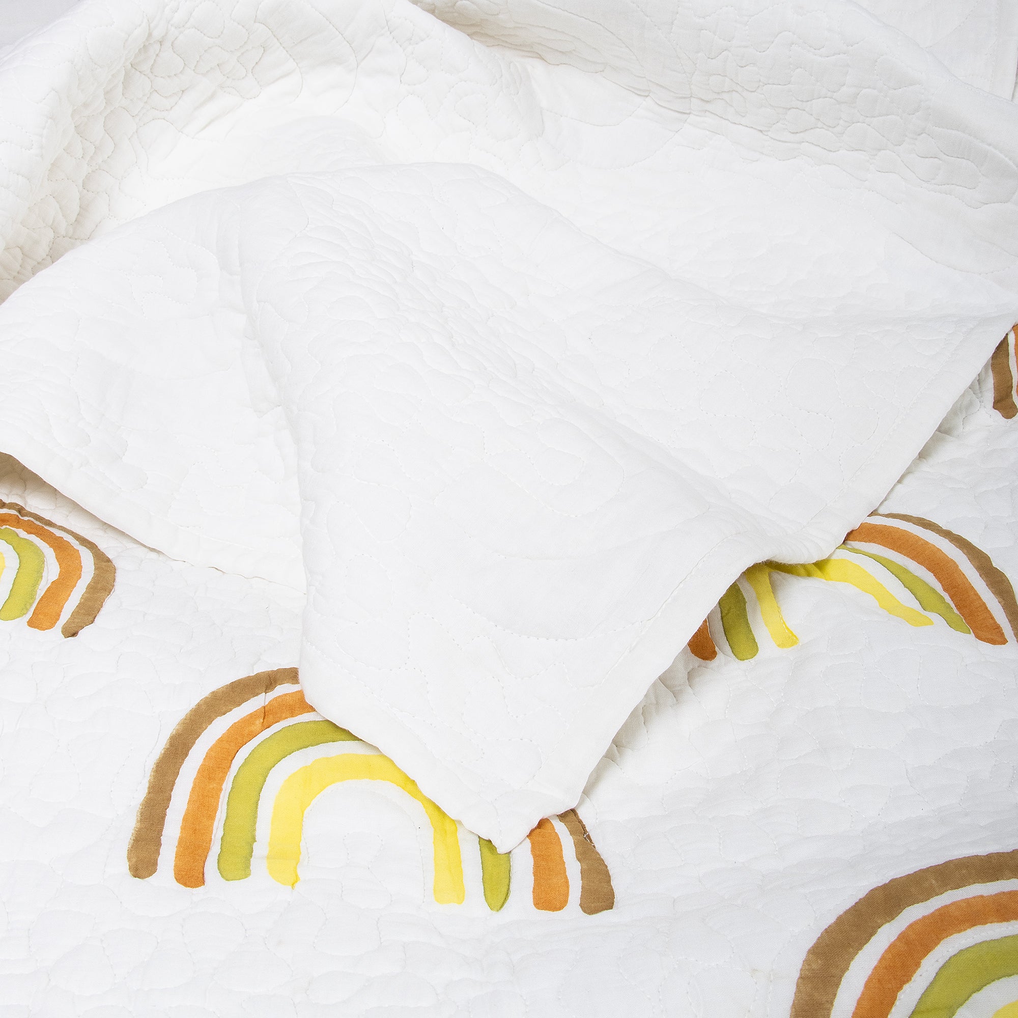Modern Light Weighted Hand Block Rainbow Print