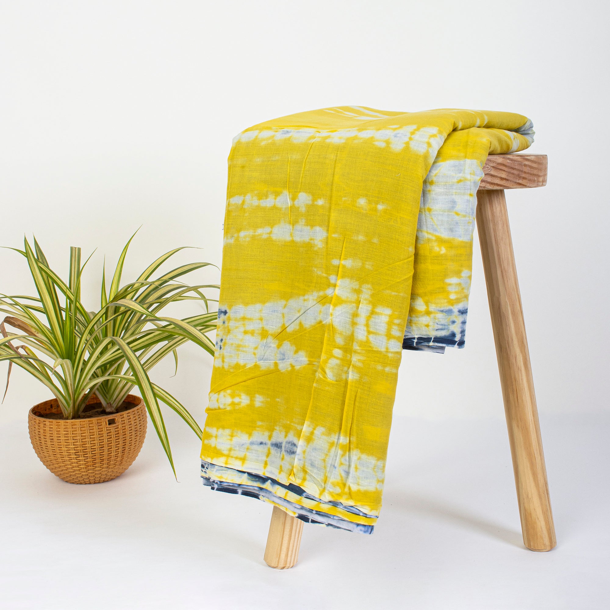 Modern Natural Indian Soft Tie Dye Shibori Fabric