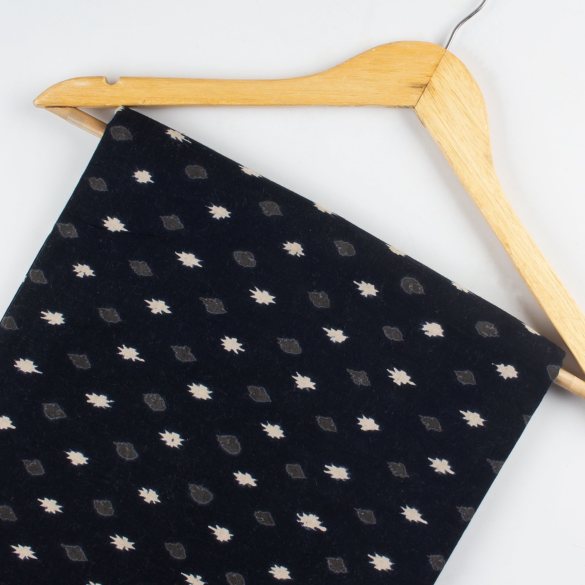 Monochrome Mud Hand Block Printed Cotton Fabric
