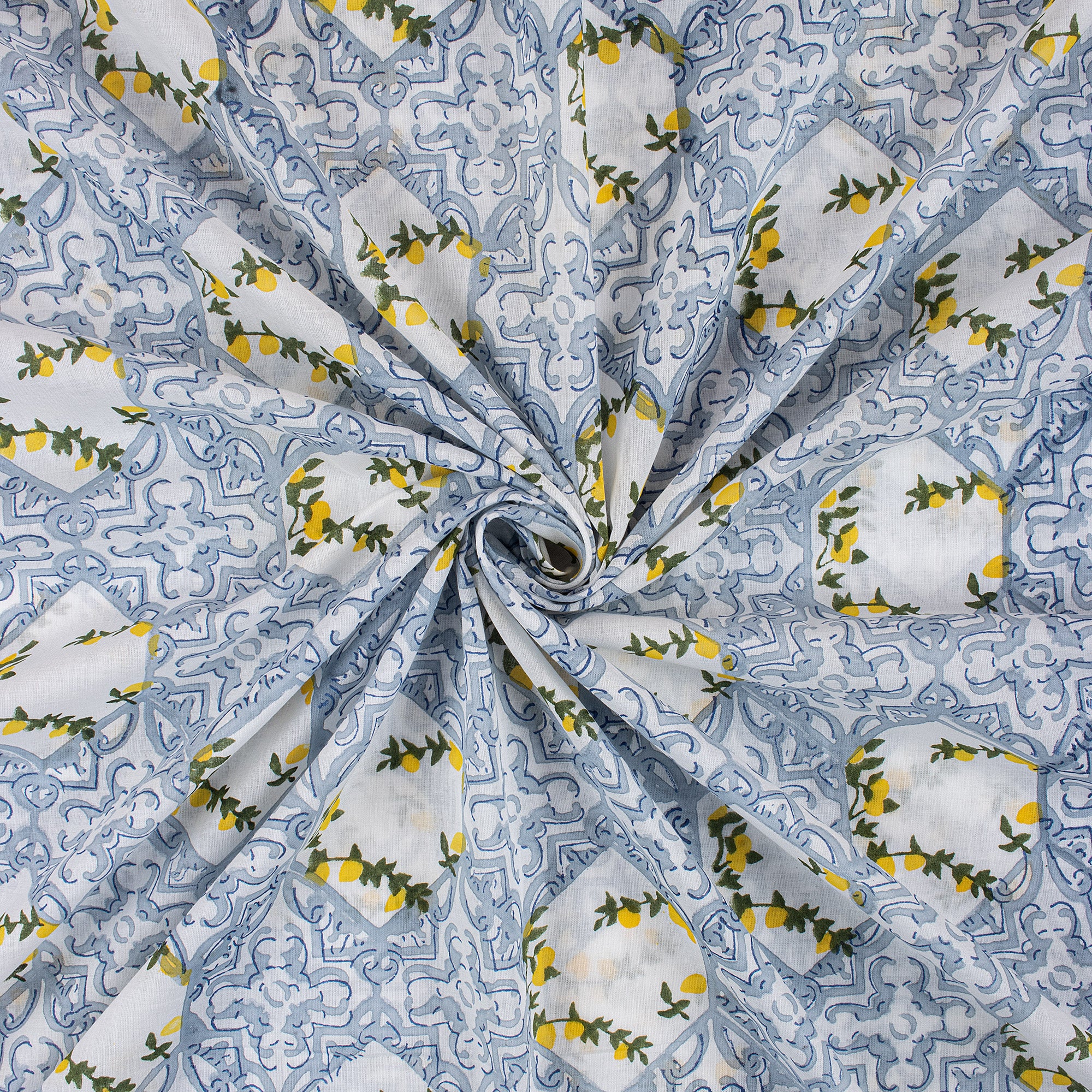 Multicolor Floral Hand Block Print Fabric Cloth