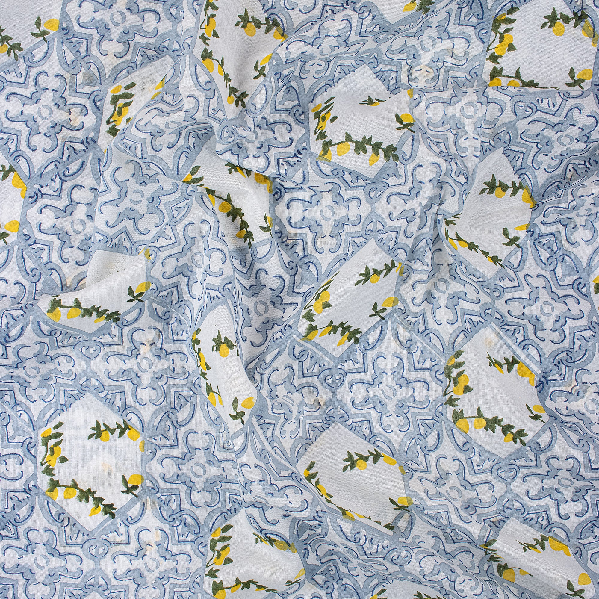 Multicolor Floral Hand Block Print Fabric Cloth