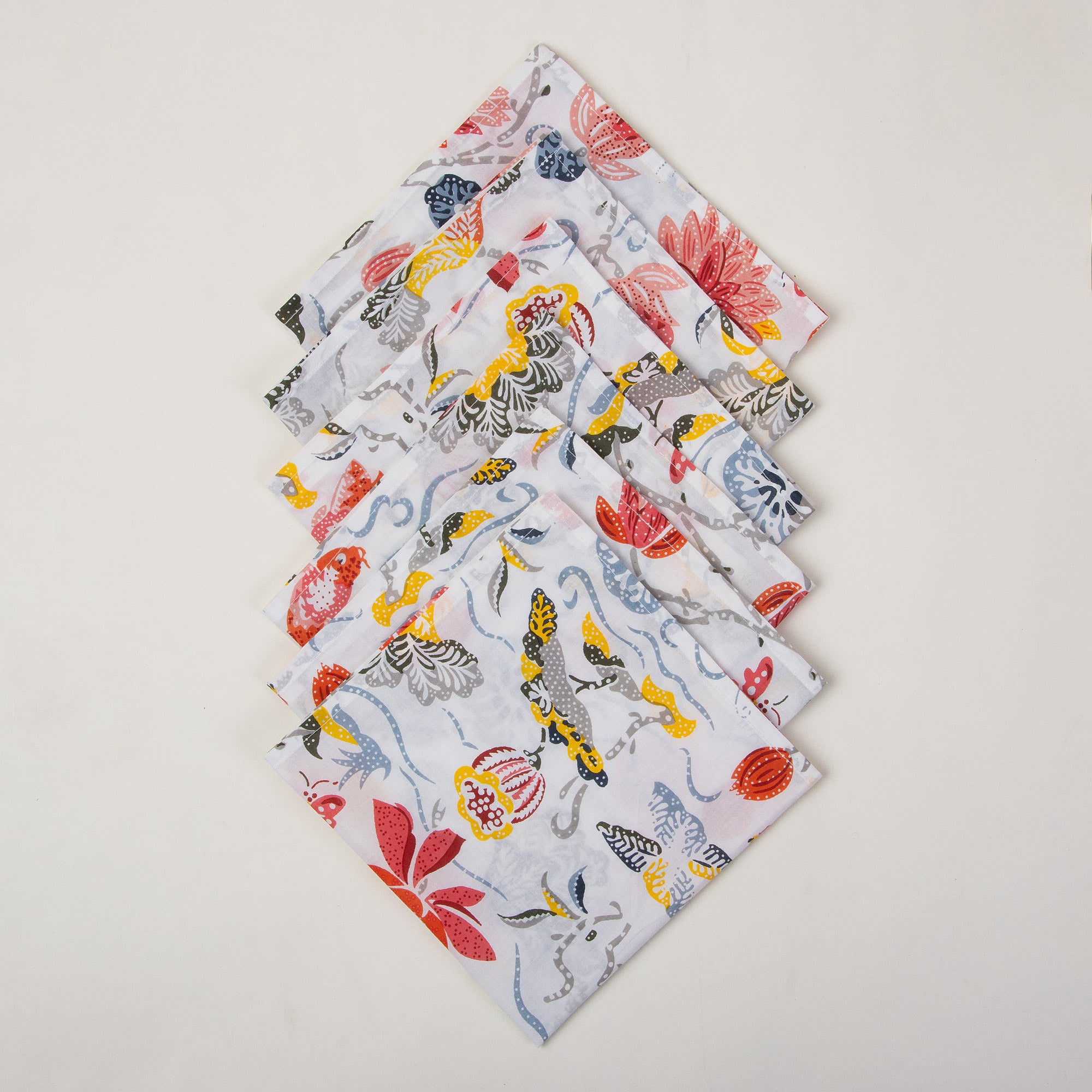 Multicolor Floral Indian Pure Cotton Printed Table Napkin Cloth