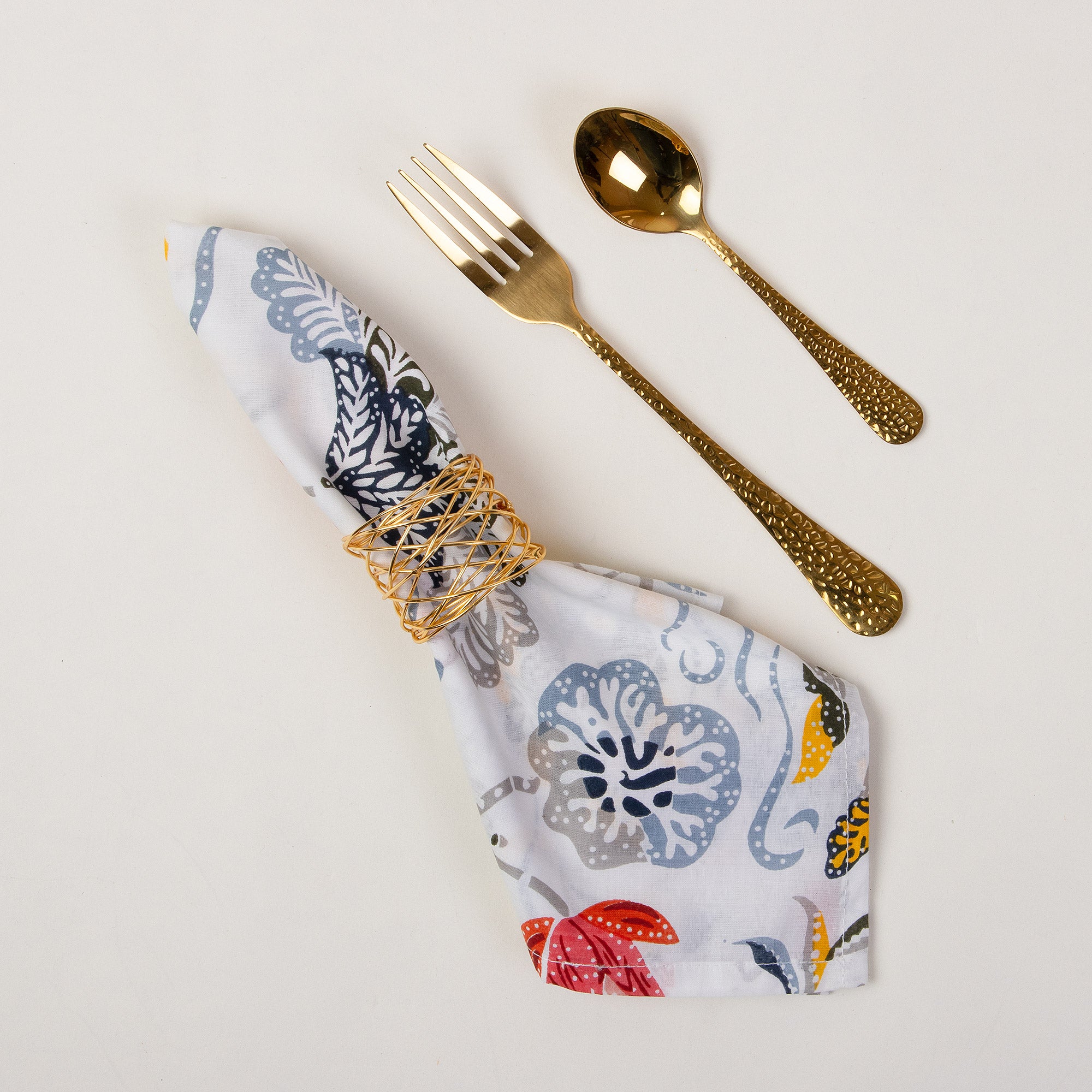 Multicolor Floral Indian Pure Cotton Printed Table Napkin Cloth