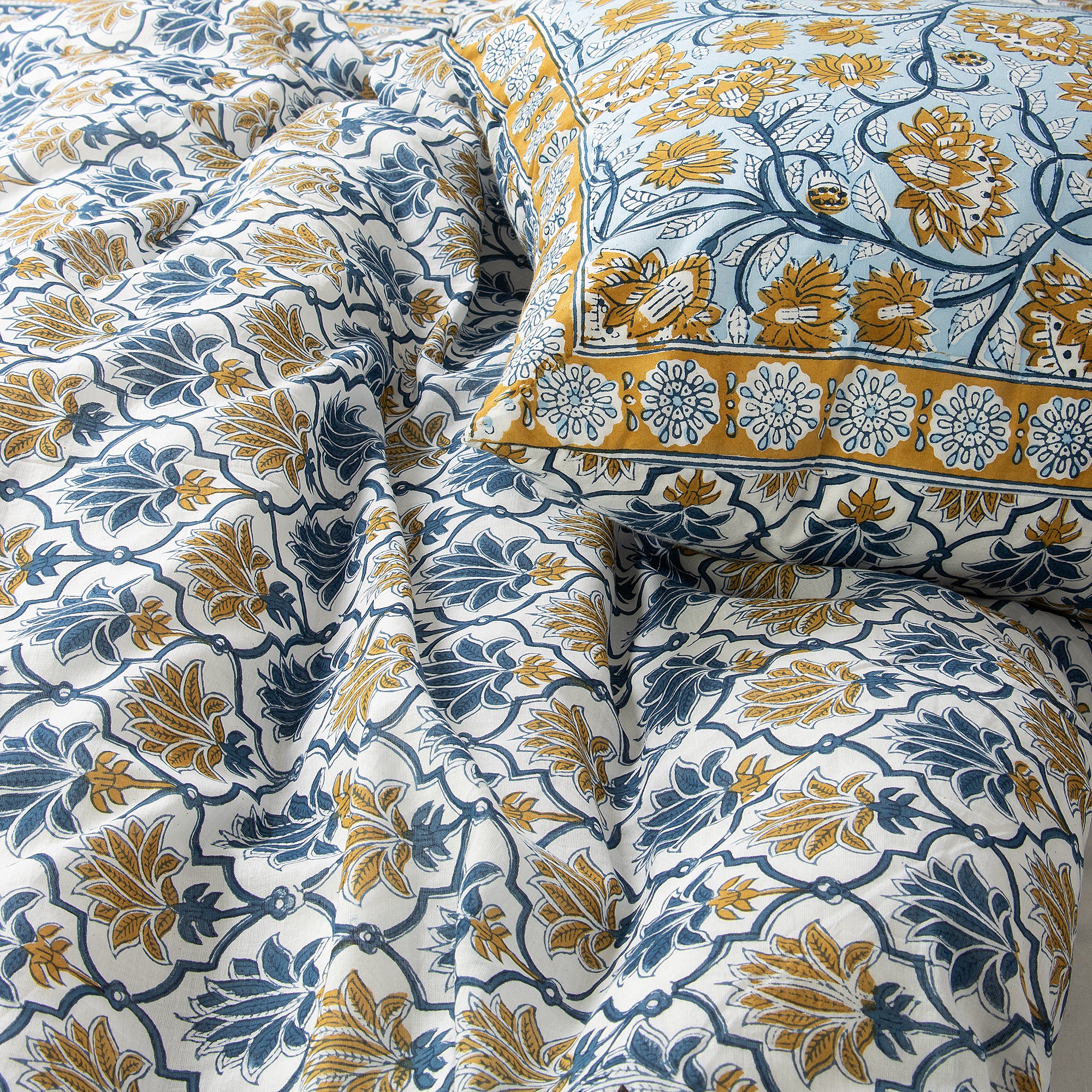 Multicolor Floral Indian Reversibel Cotton Duvet Cover