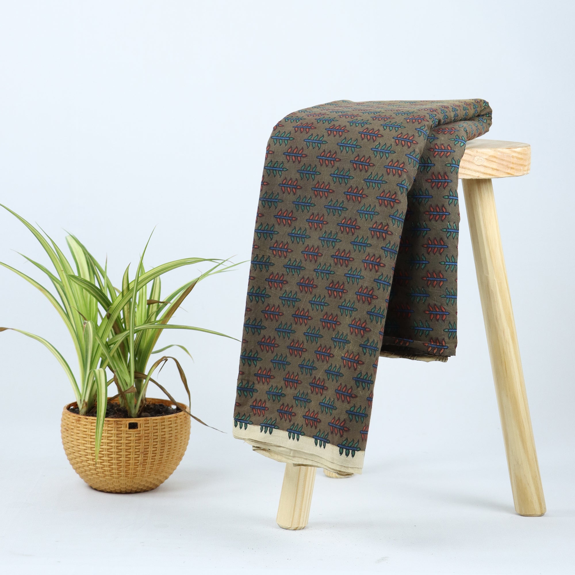 Multicolor Hand Block Print Dabu Fabric