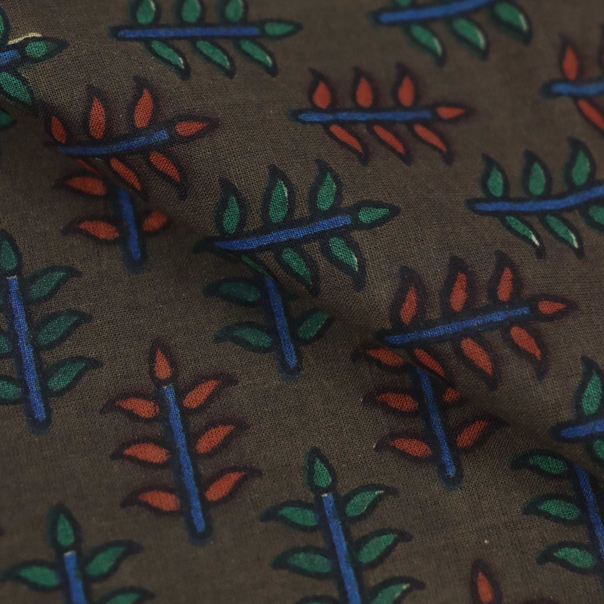 Multicolor Hand Block Print Dabu Fabric