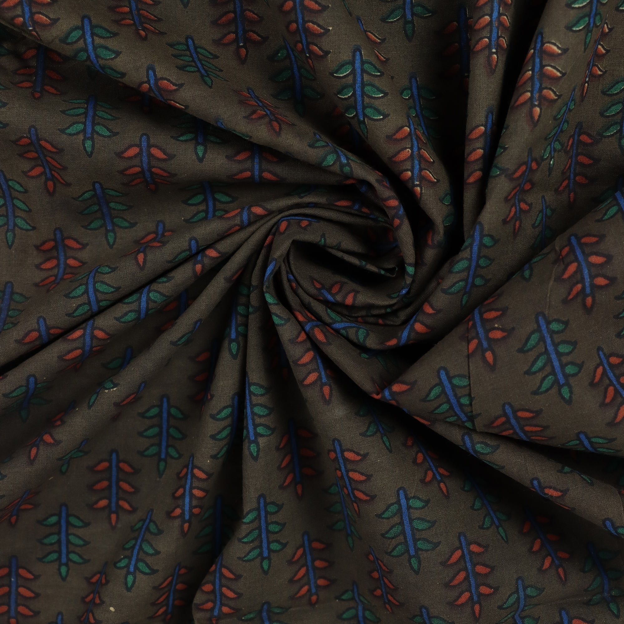 Multicolor Hand Block Print Dabu Fabric