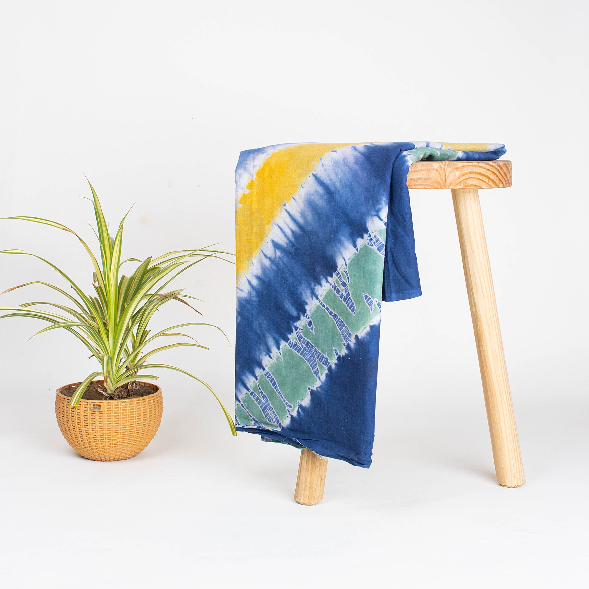 Multicolor Light Weighted Cotton Tie Dye Shibori Fabric