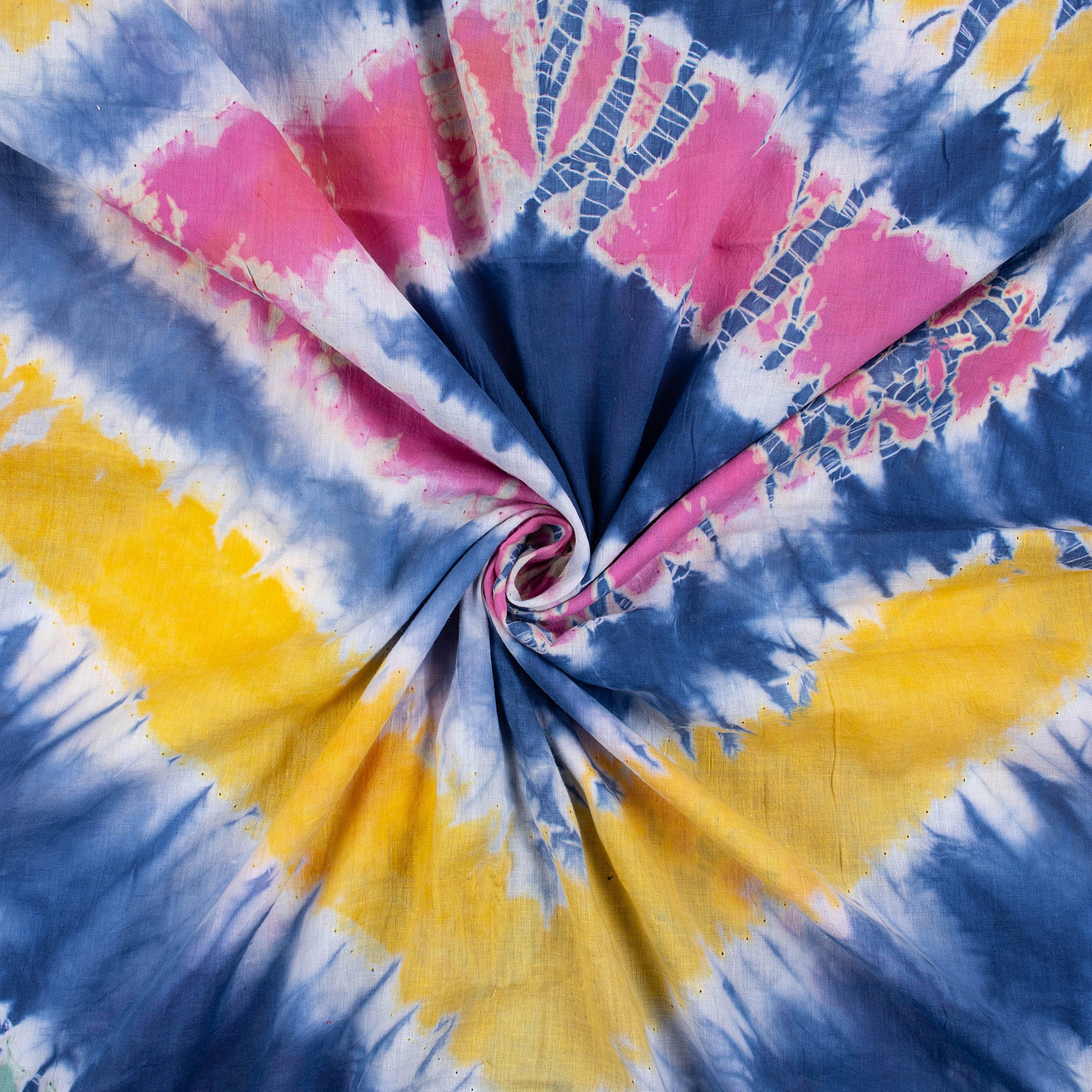 Multicolor Light Weighted Cotton Tie Dye Shibori Fabric