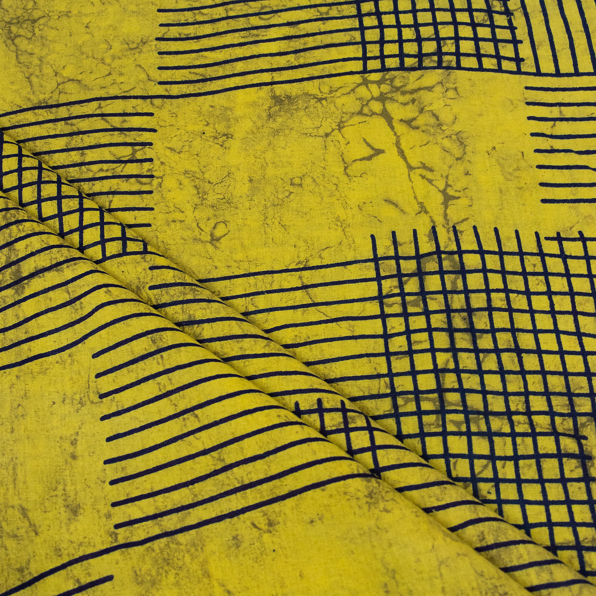 Multicolor Natural Dabu Hand Block Print Cotton Fabric