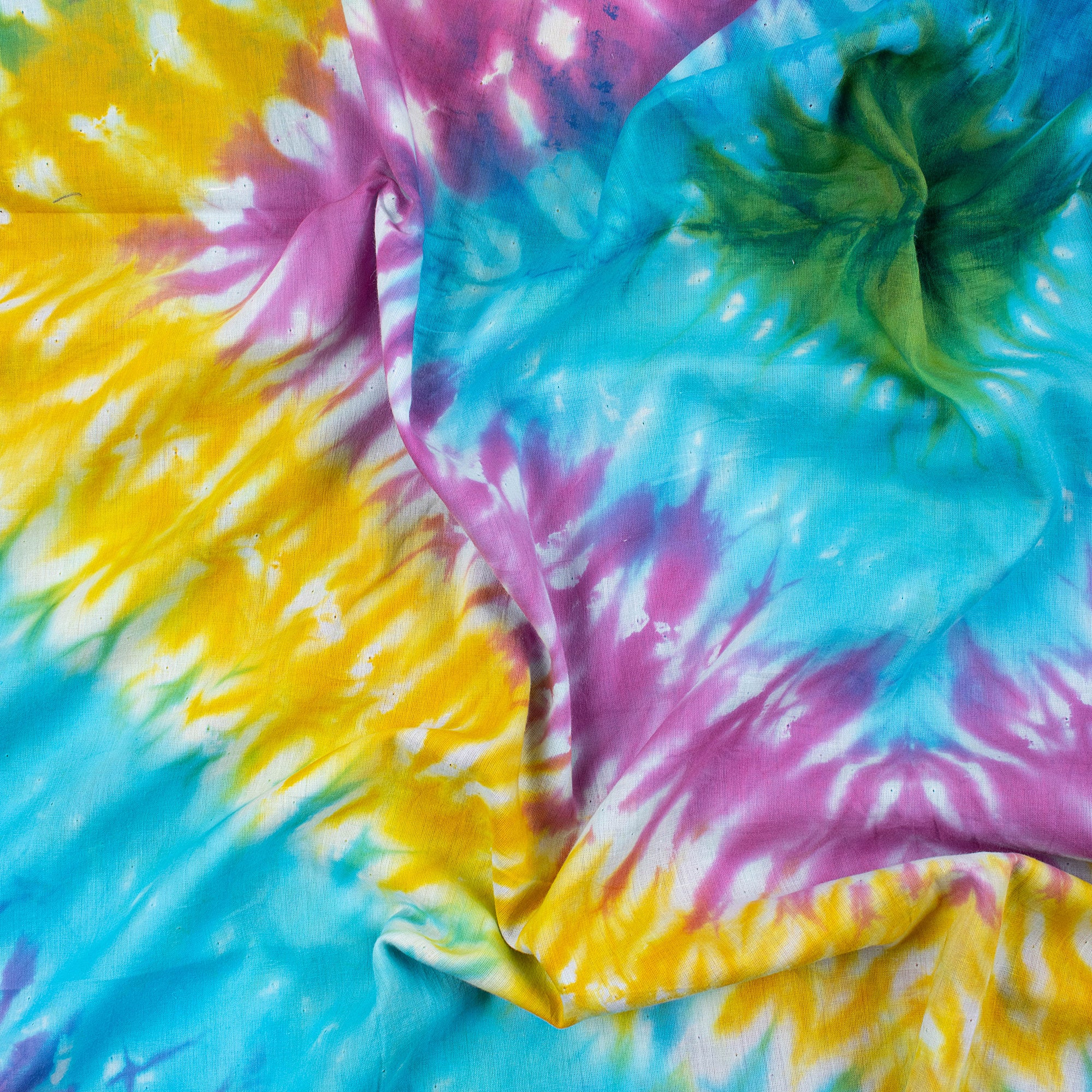 Multicolor Shibori Tie Dye Fabric - Natural Cotton