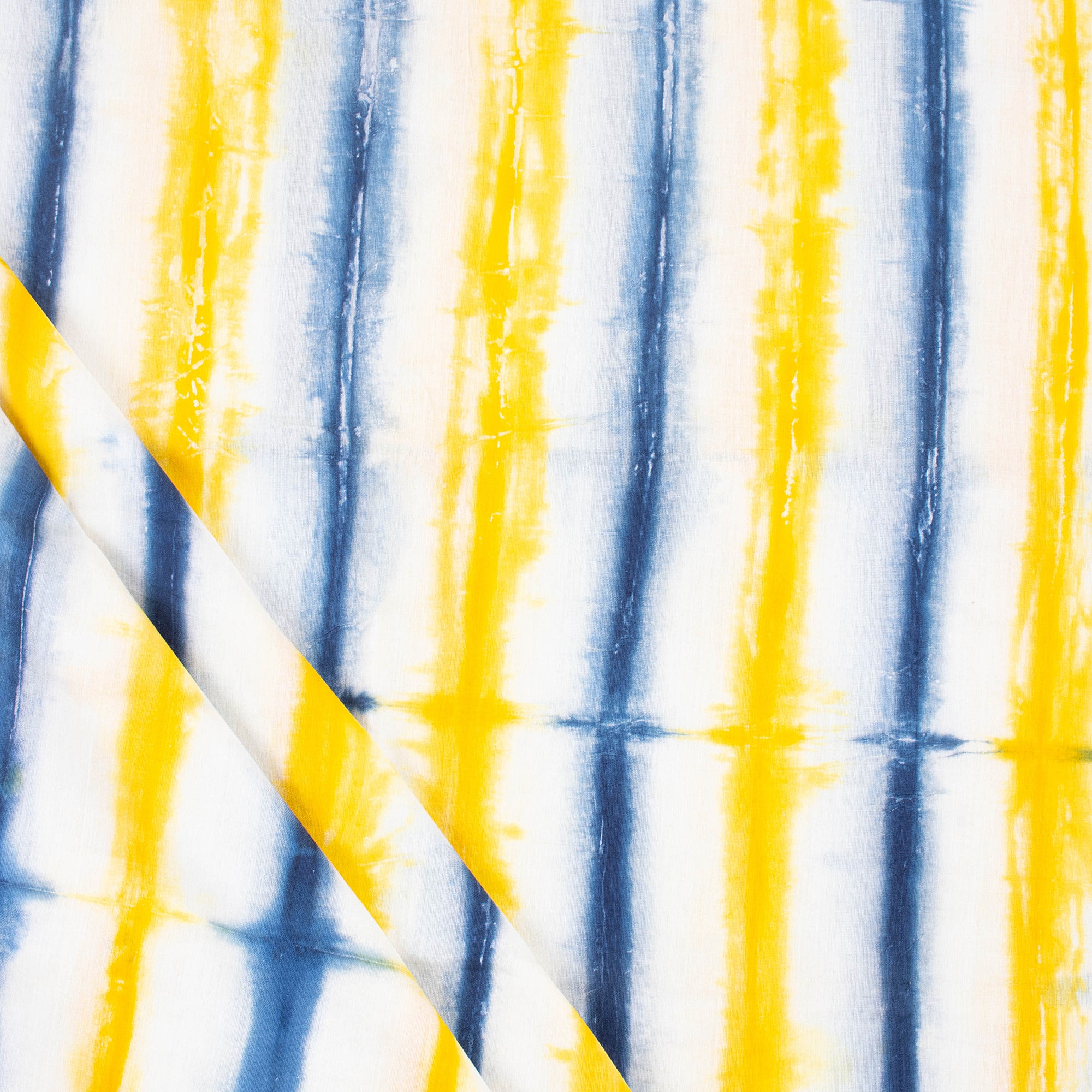 Multicolor Striped Cotton Tie Dye Shibori Fabric