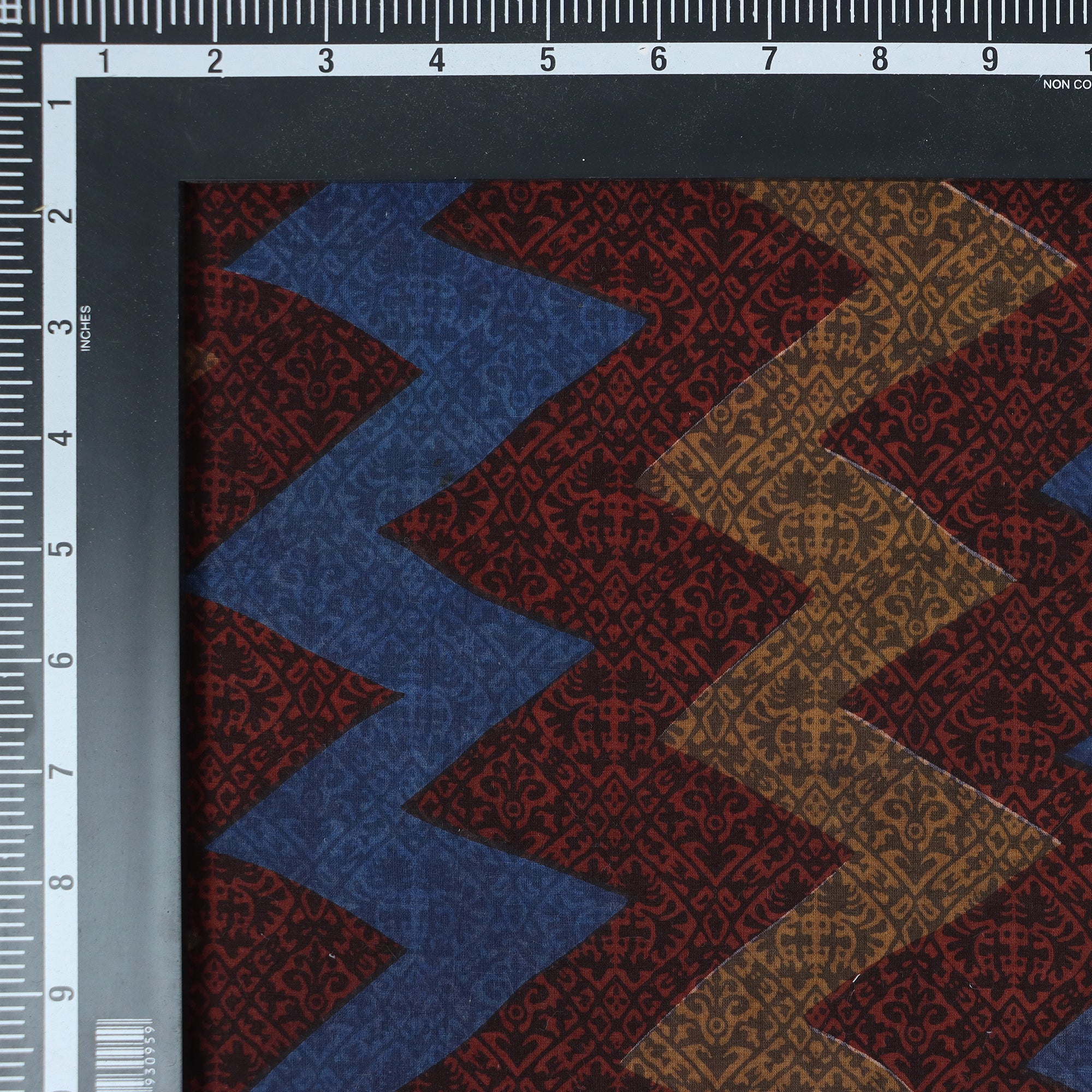 Multicolor Zig Zag Hand Block Print Fabric