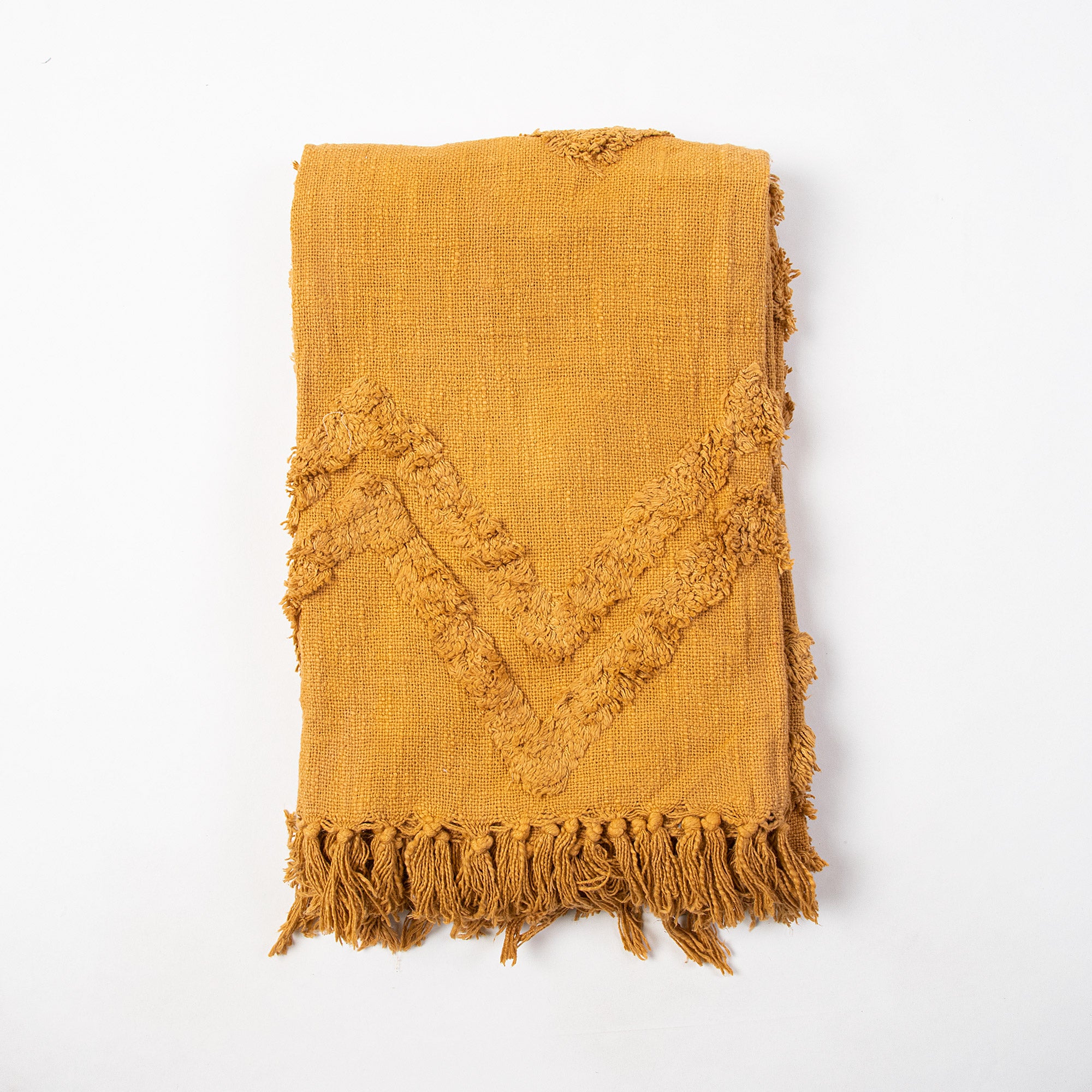 Mustard Yellow Organic Cotton Solid Throw Blanket