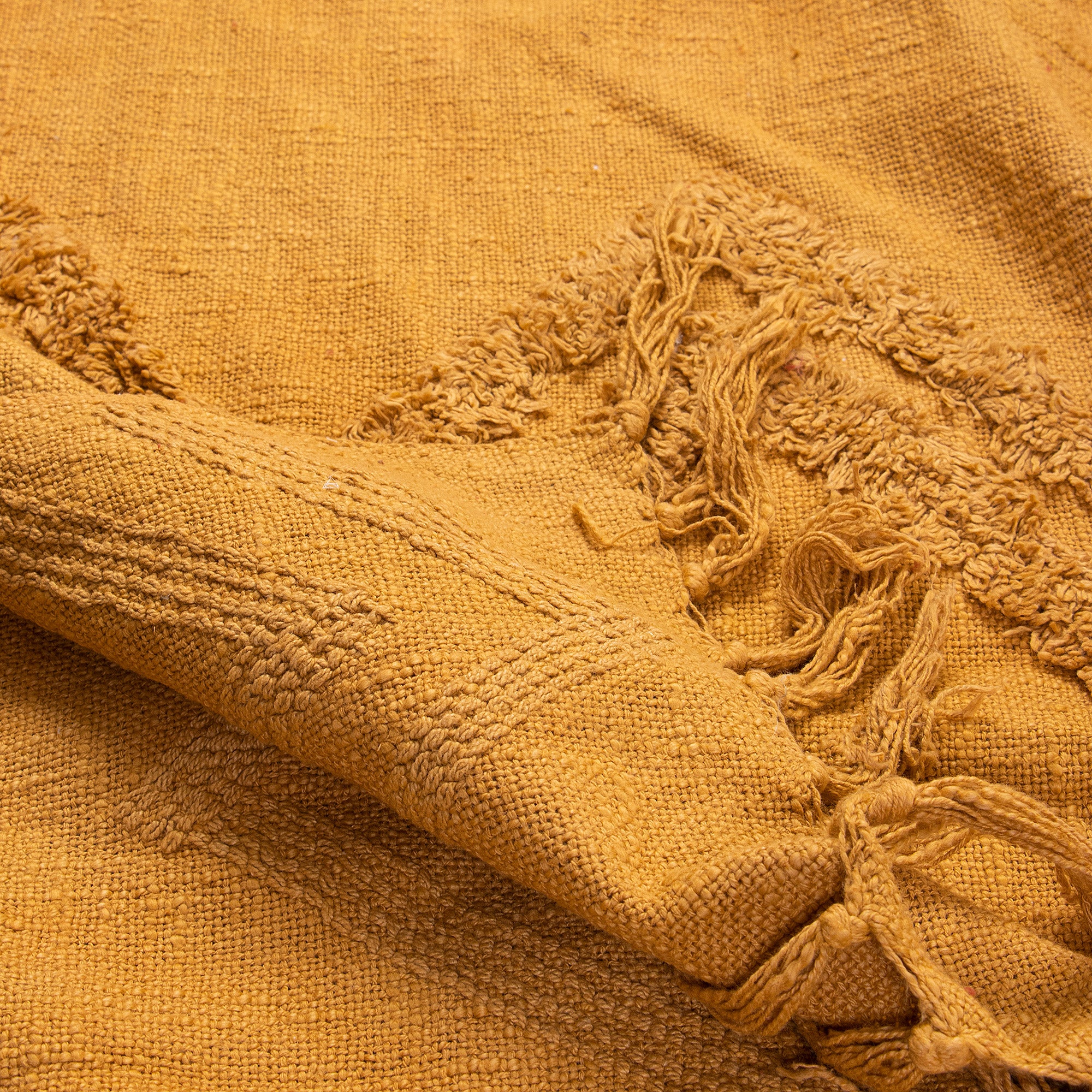 Mustard Yellow Organic Cotton Solid Throw Blanket
