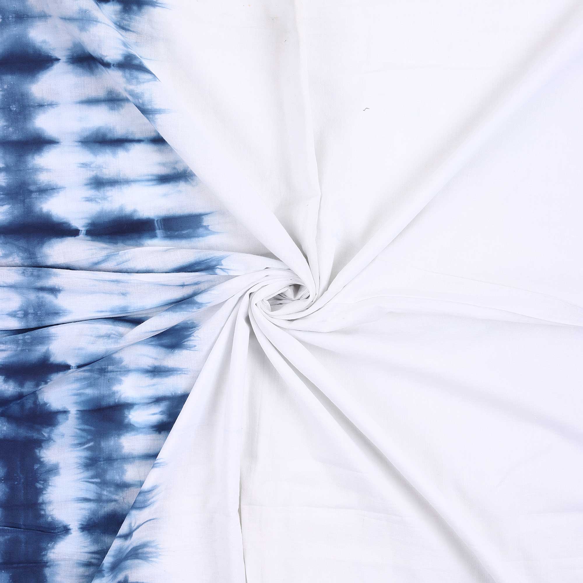 Natural Blue Tie Dye Shibori Fabric