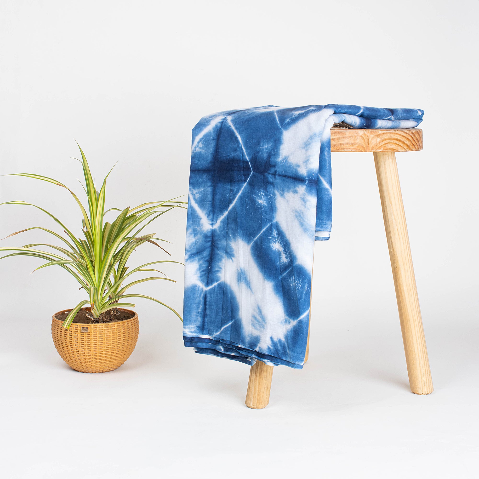 New Green Striped Indian Tie Dye Shibori Fabric