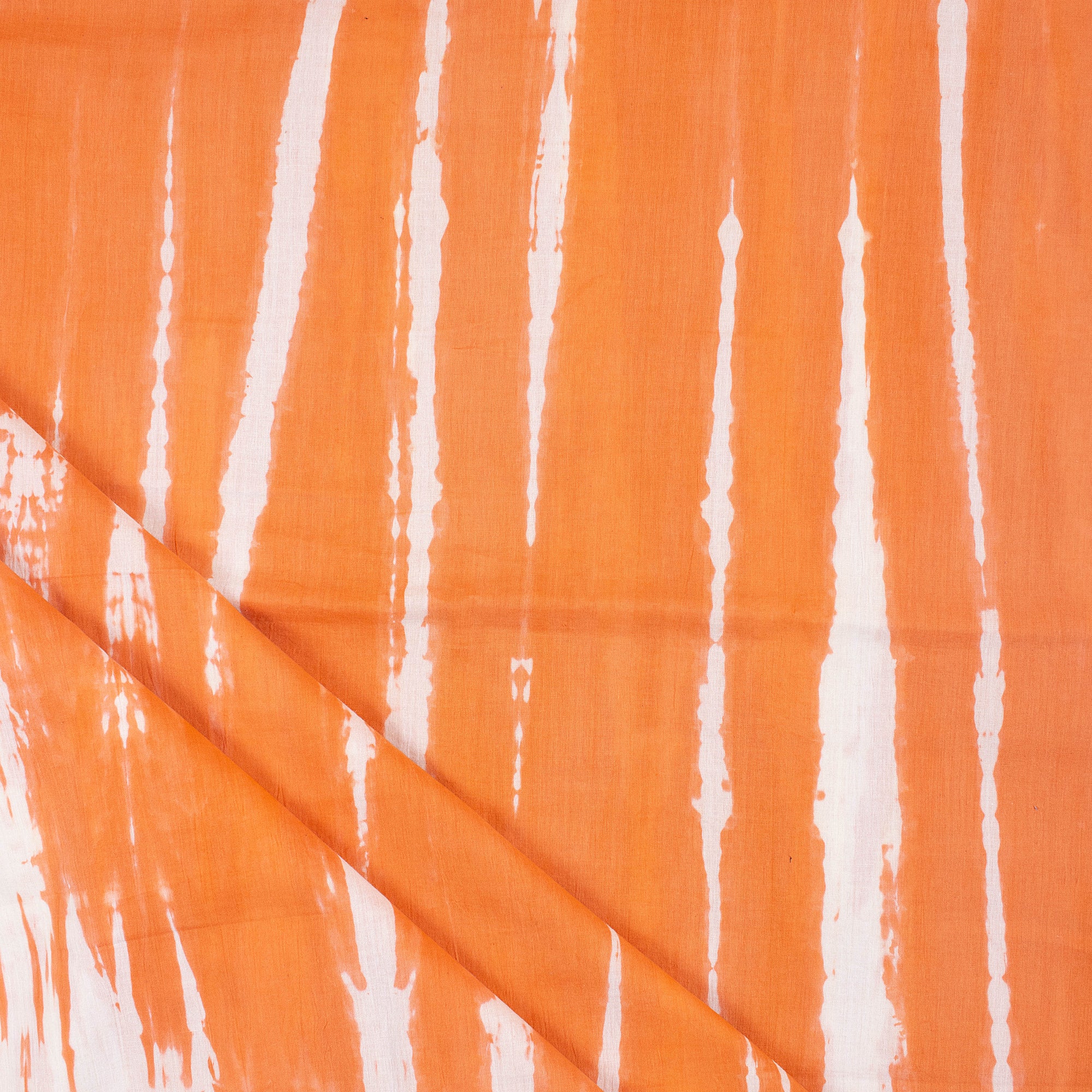 Orange Handmade Tie Dye Shibori Fabric