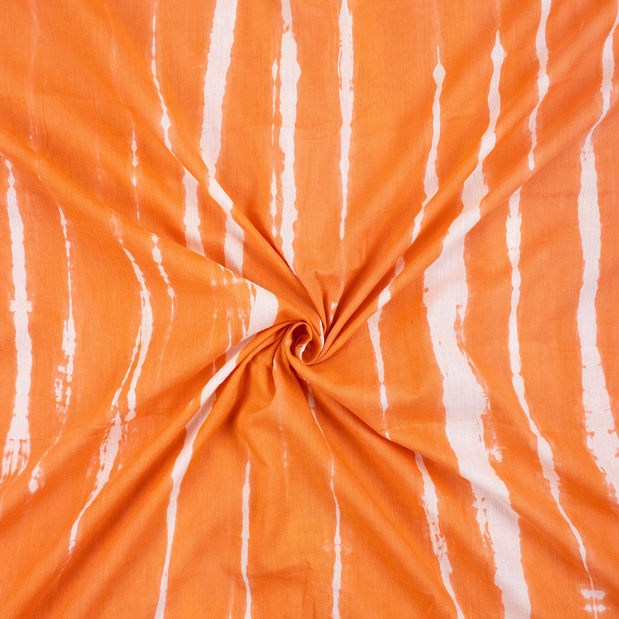 Orange Handmade Tie Dye Shibori Fabric