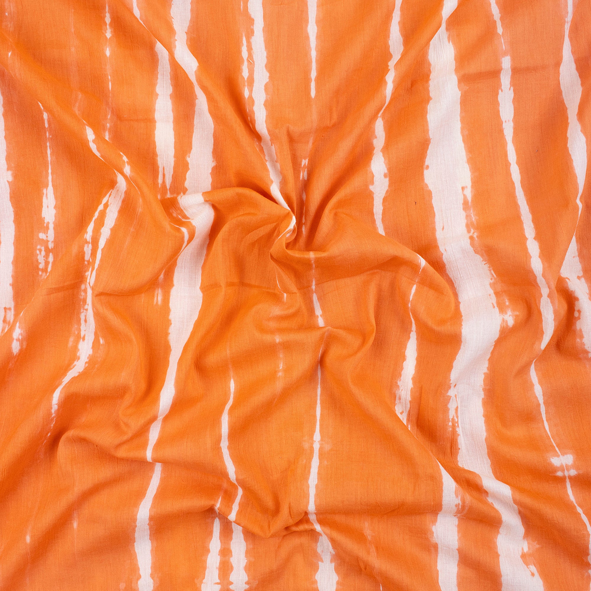 Orange Handmade Tie Dye Shibori Fabric