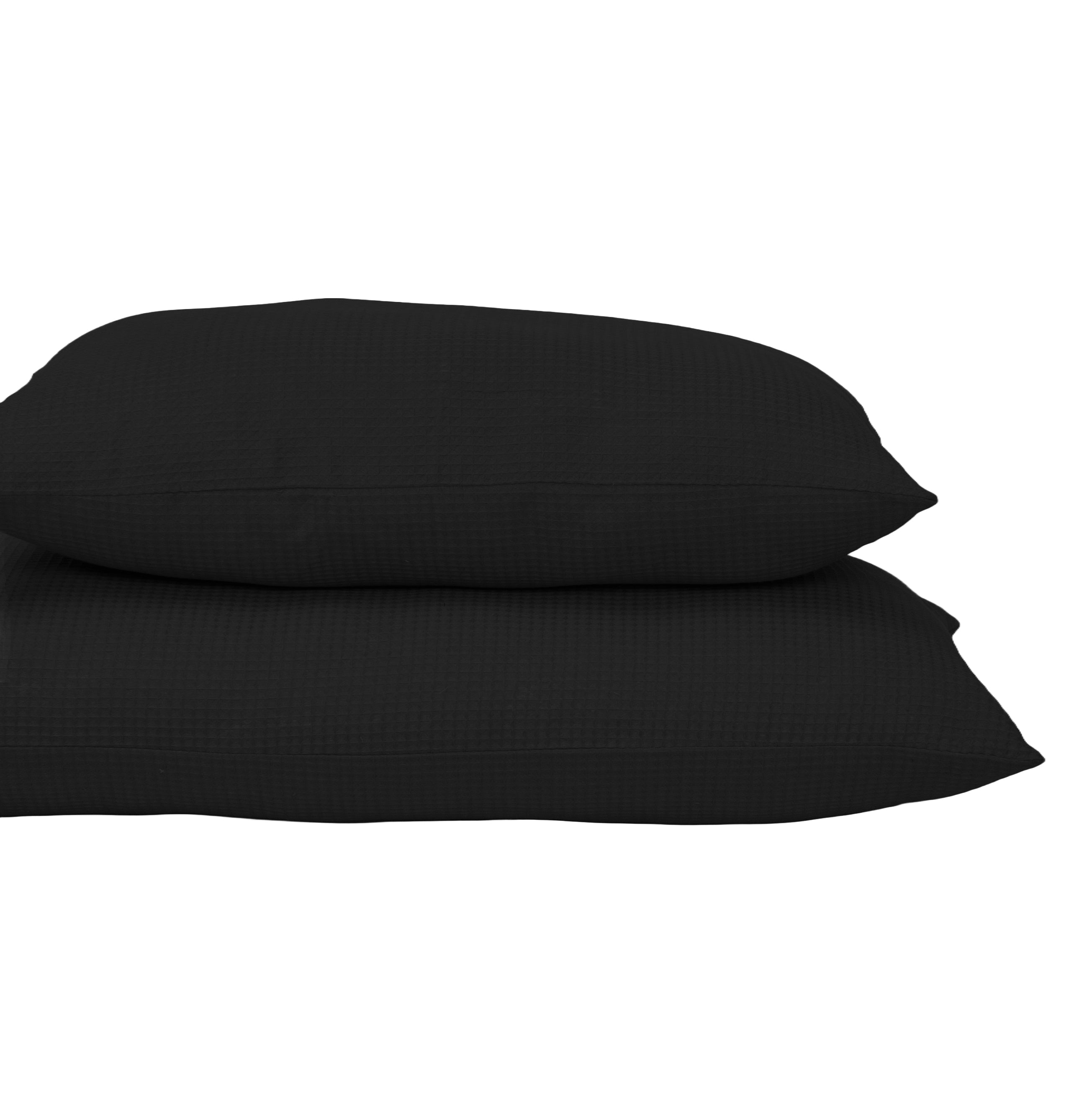 Organic Cotton Black Waffle Pillowcase Protectors